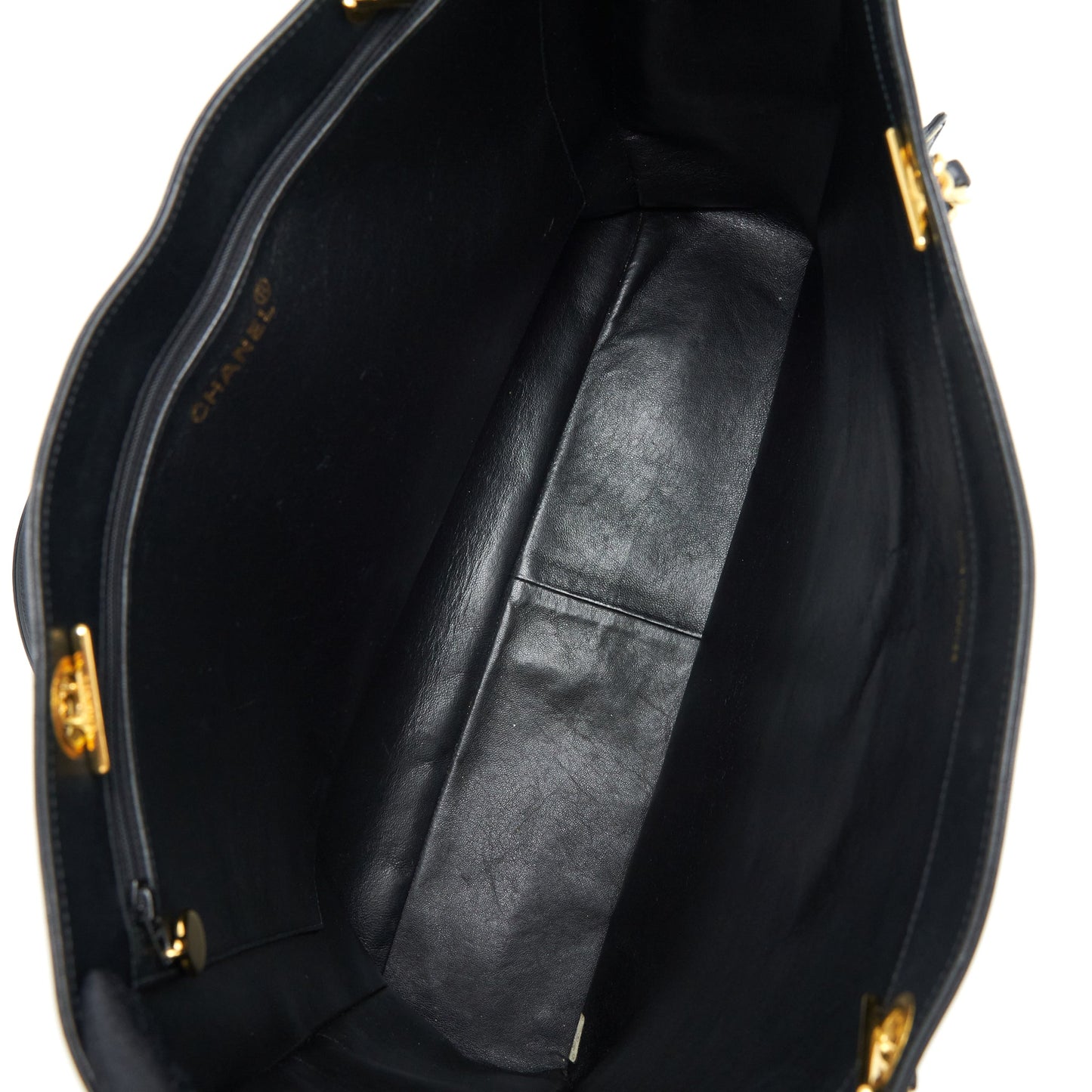 Chanel Vintage CC Timeless Shopping Tote Lambskin Black GHW