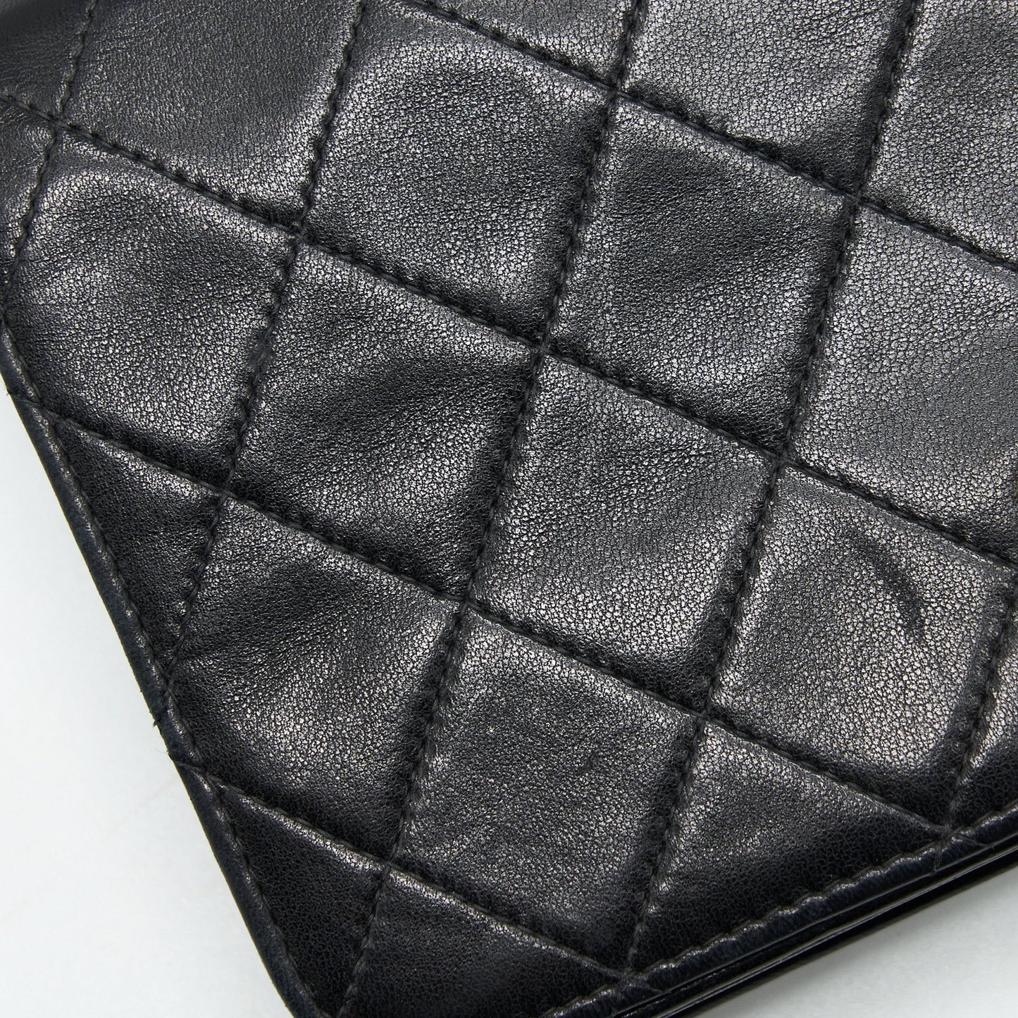 Chanel Vintage Quilted Flap Chain Wallet Black GHW