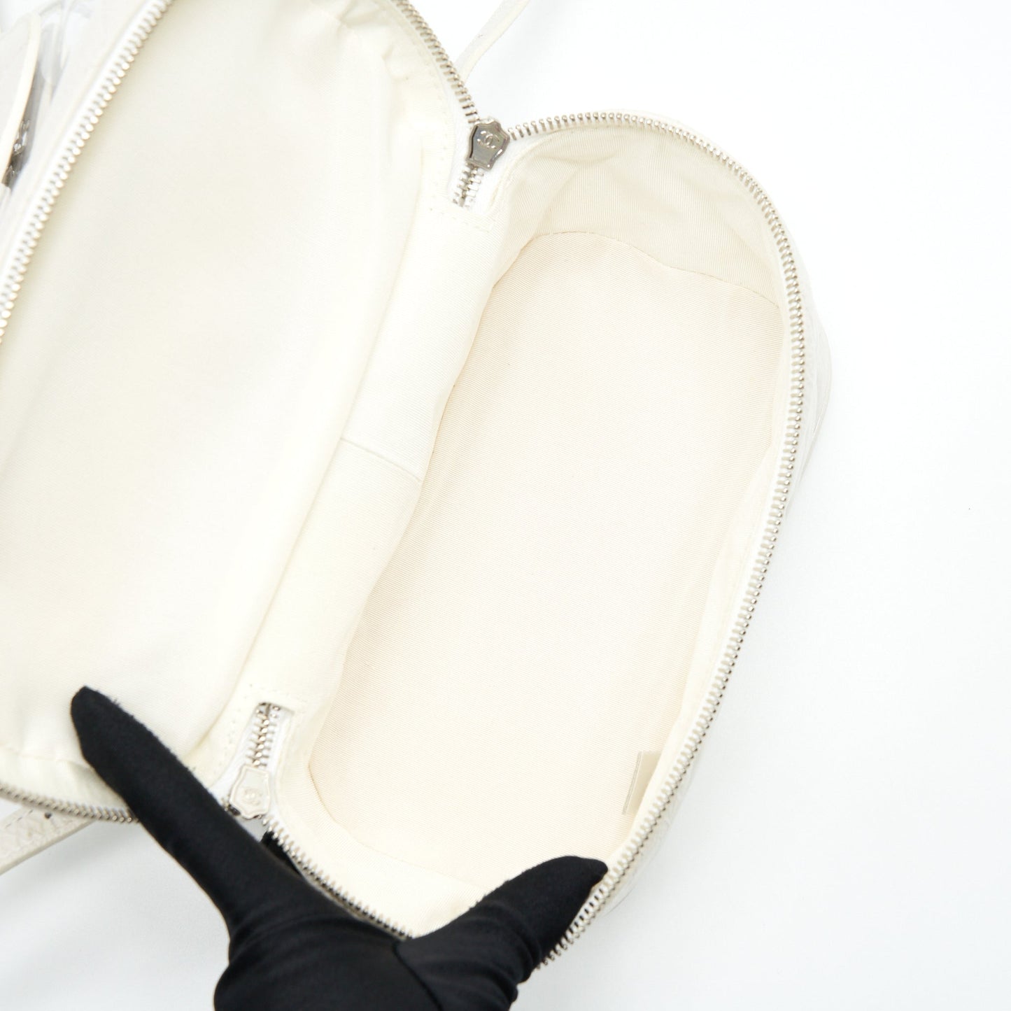 Chanel PVC Aquarium Backpack Aged Calfskin White SHW