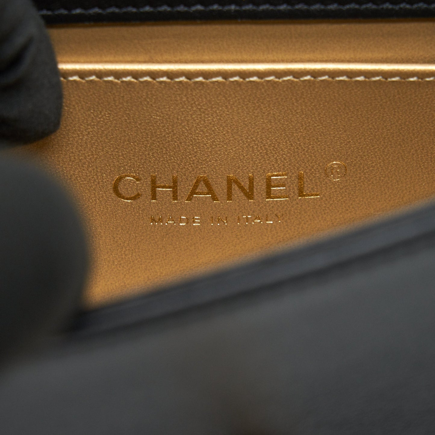 Chanel Small Flap Bag with Calfskin, Pearl , Resin Black GHW