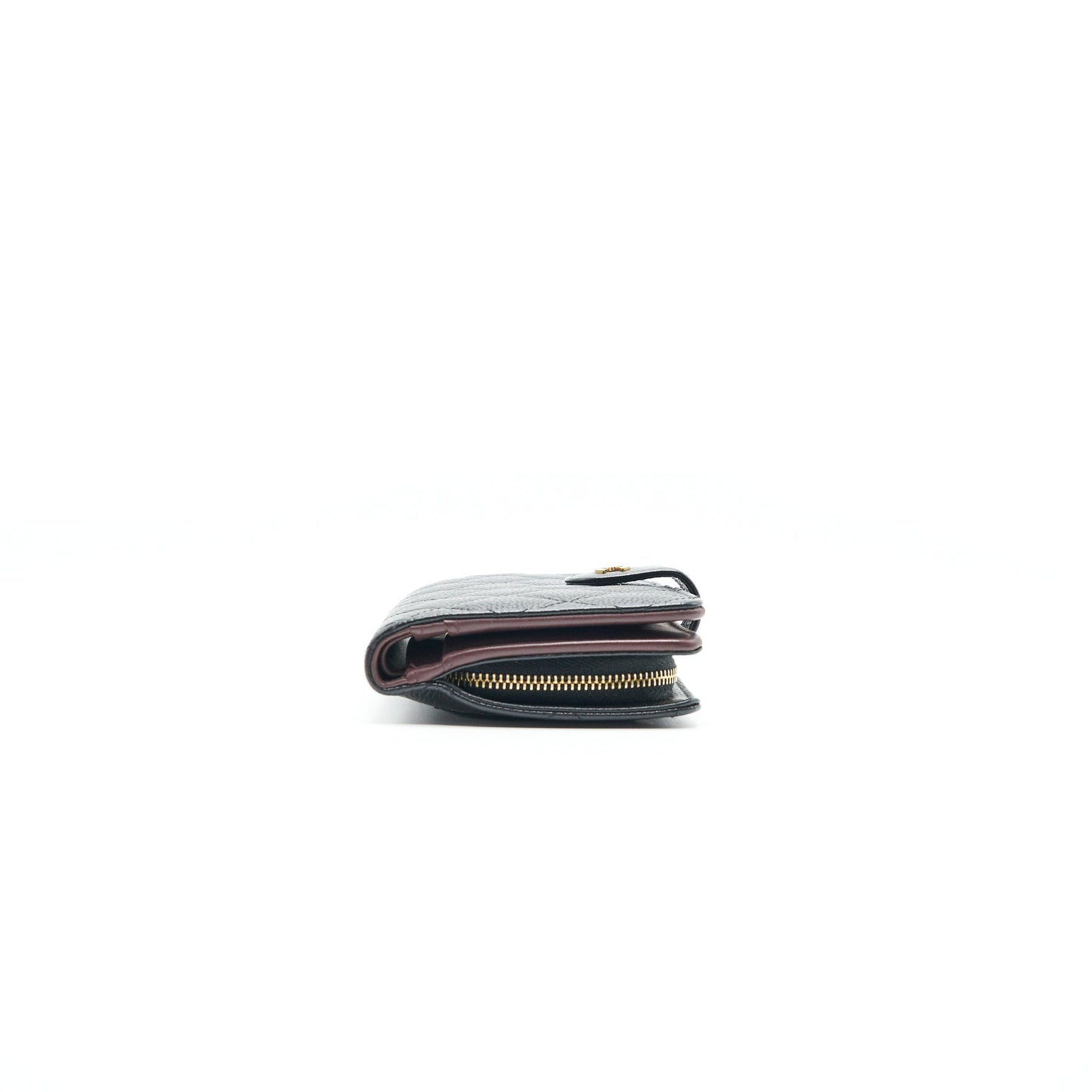 Chanel Quilted CC Bifold Caviar Wallet Black GHW