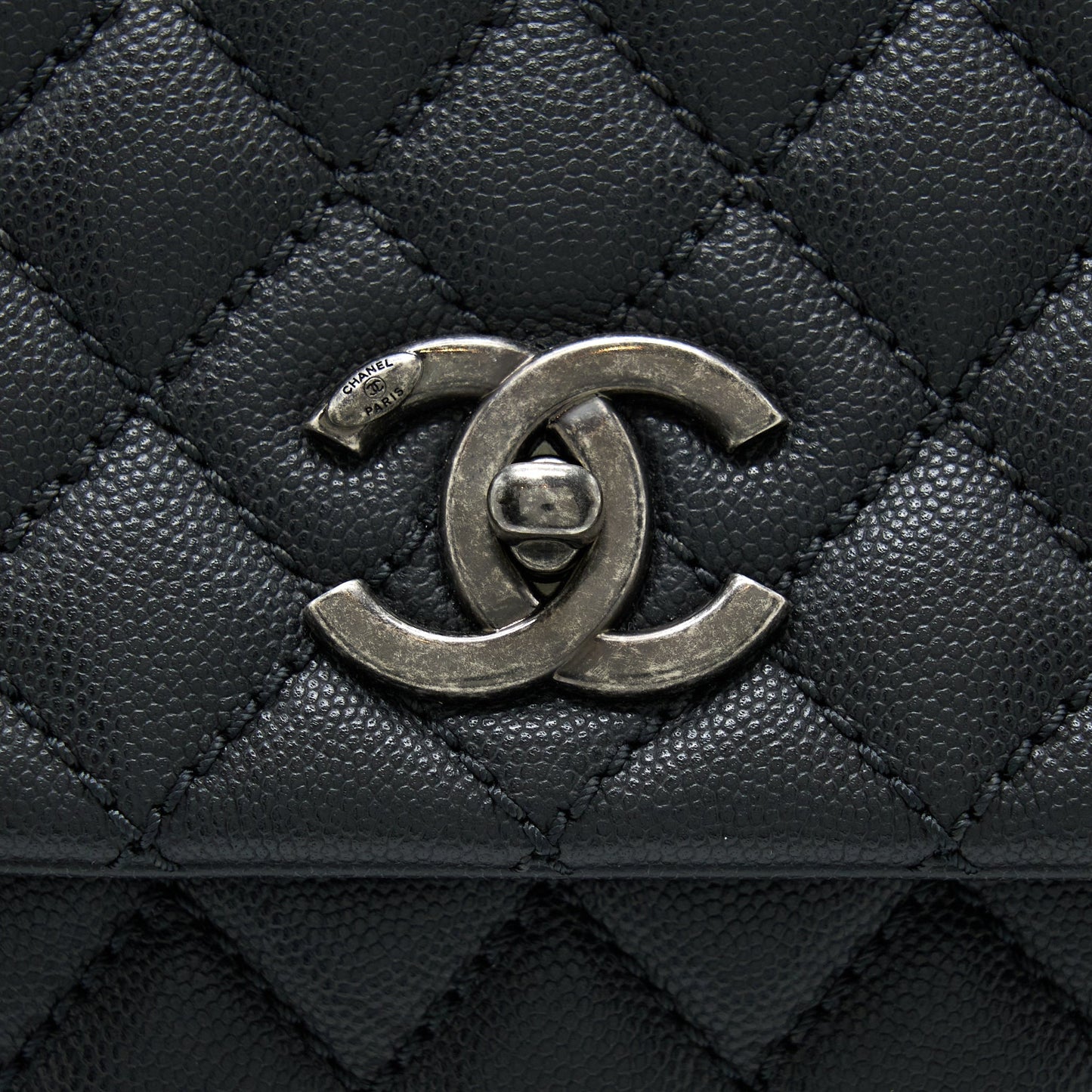 Chanel Coco Handle Flap Bag Caviar Black Ruthenium Hardware