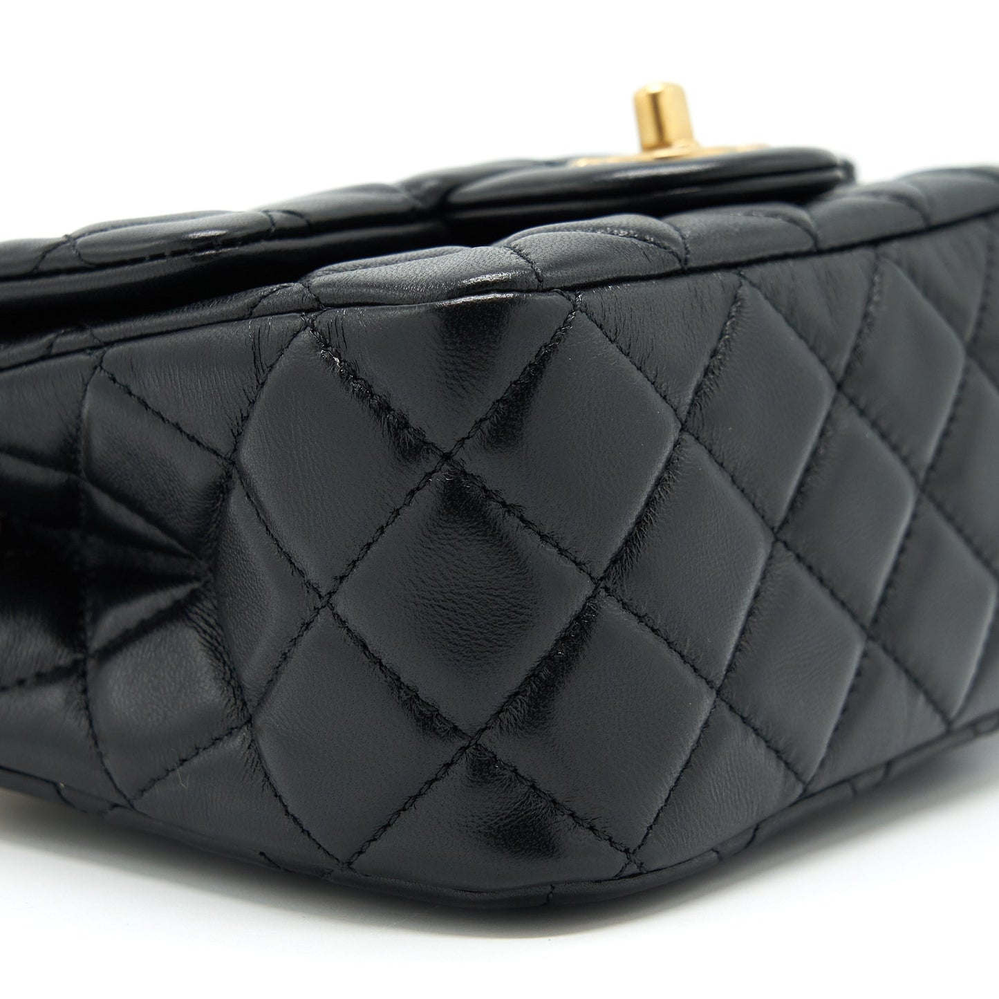 Chanel Pearl Crush Mini Square Lambskin Black Brushed GHW
