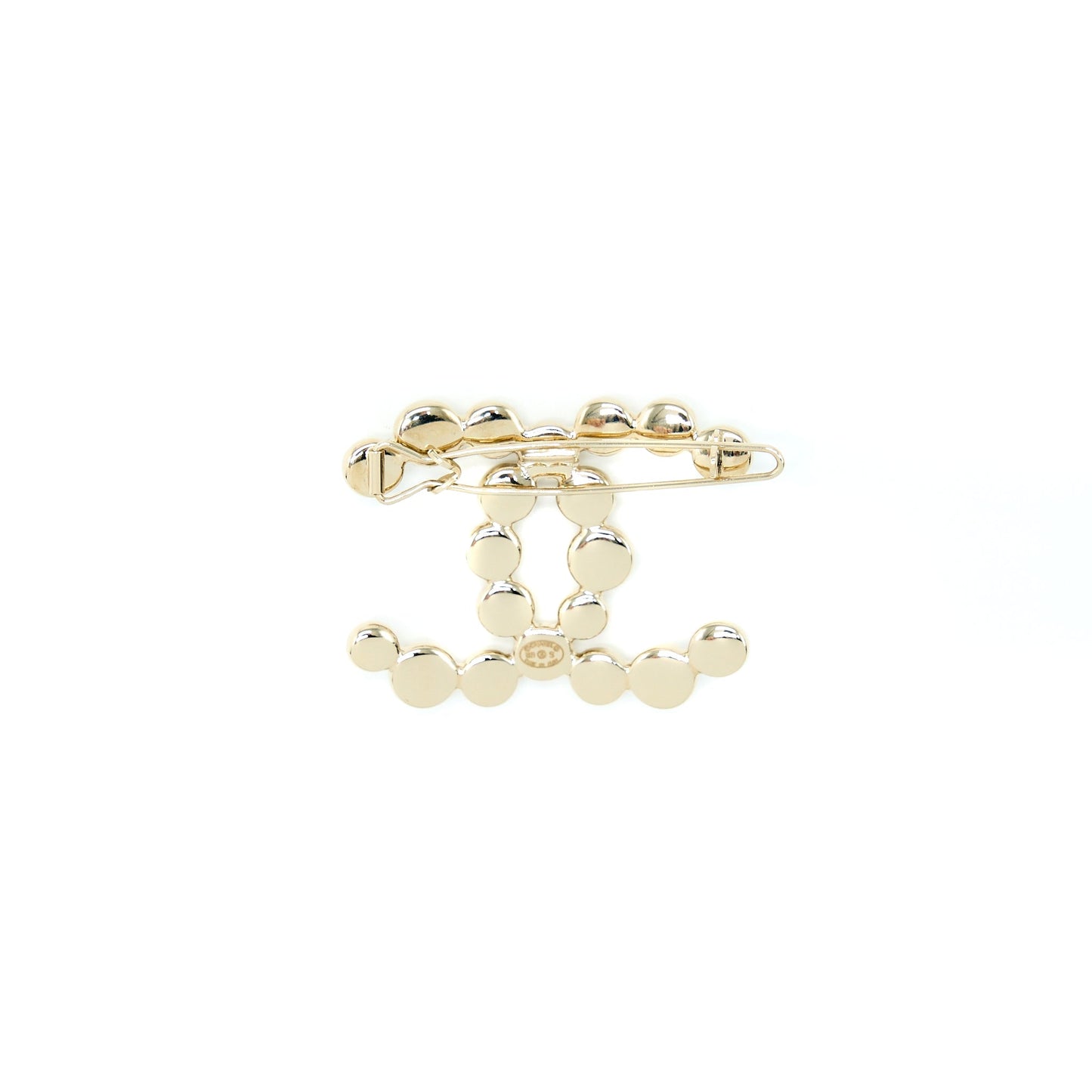 Chanel CC Logo Hair Clip Light Gold Tone
