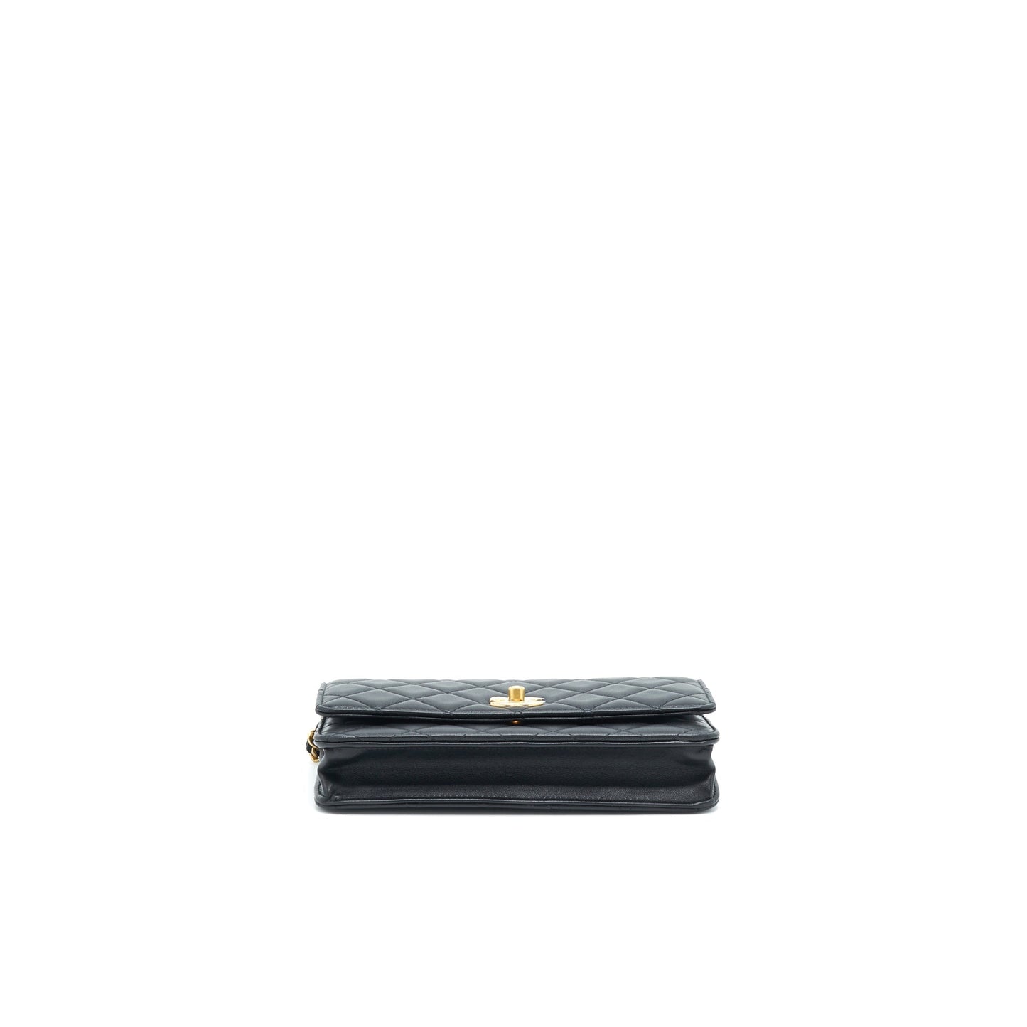 Chanel pearl crush wallet on chain Lambskin black GHW