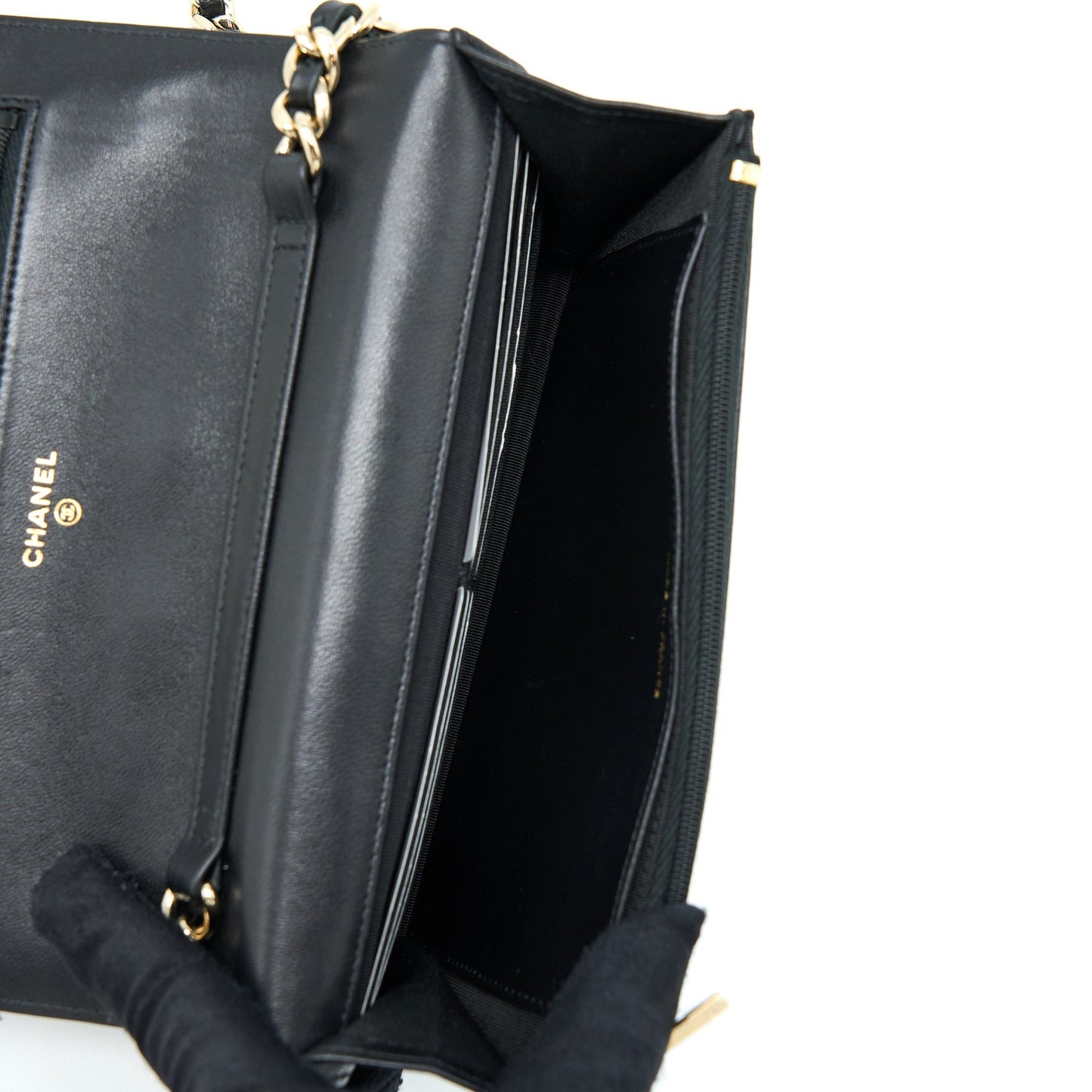 Chanel Coco Charm Wallet On Chain Lambskin Black LGHW