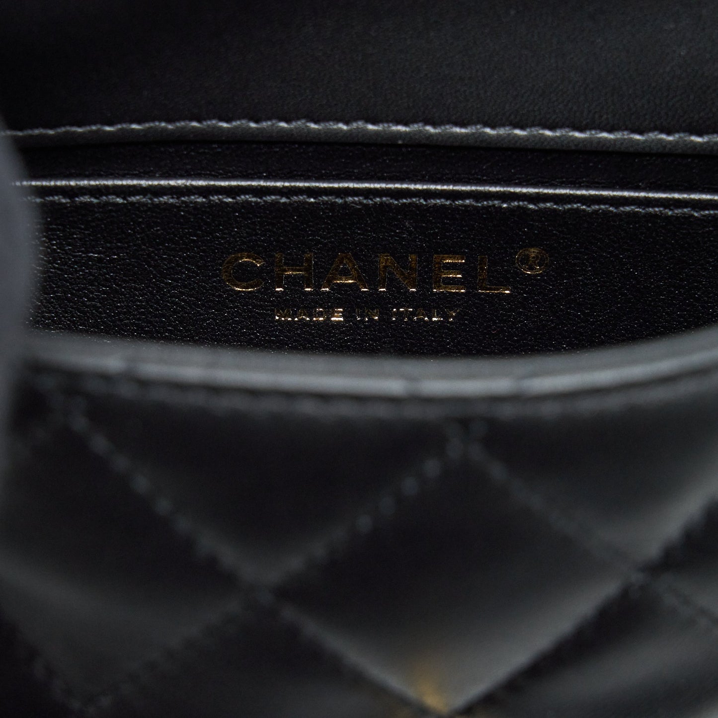 Chanel seasonal Mini Rectangular Flap Bag Heart Charm Chain Lambskin Black GHW (Microchip)