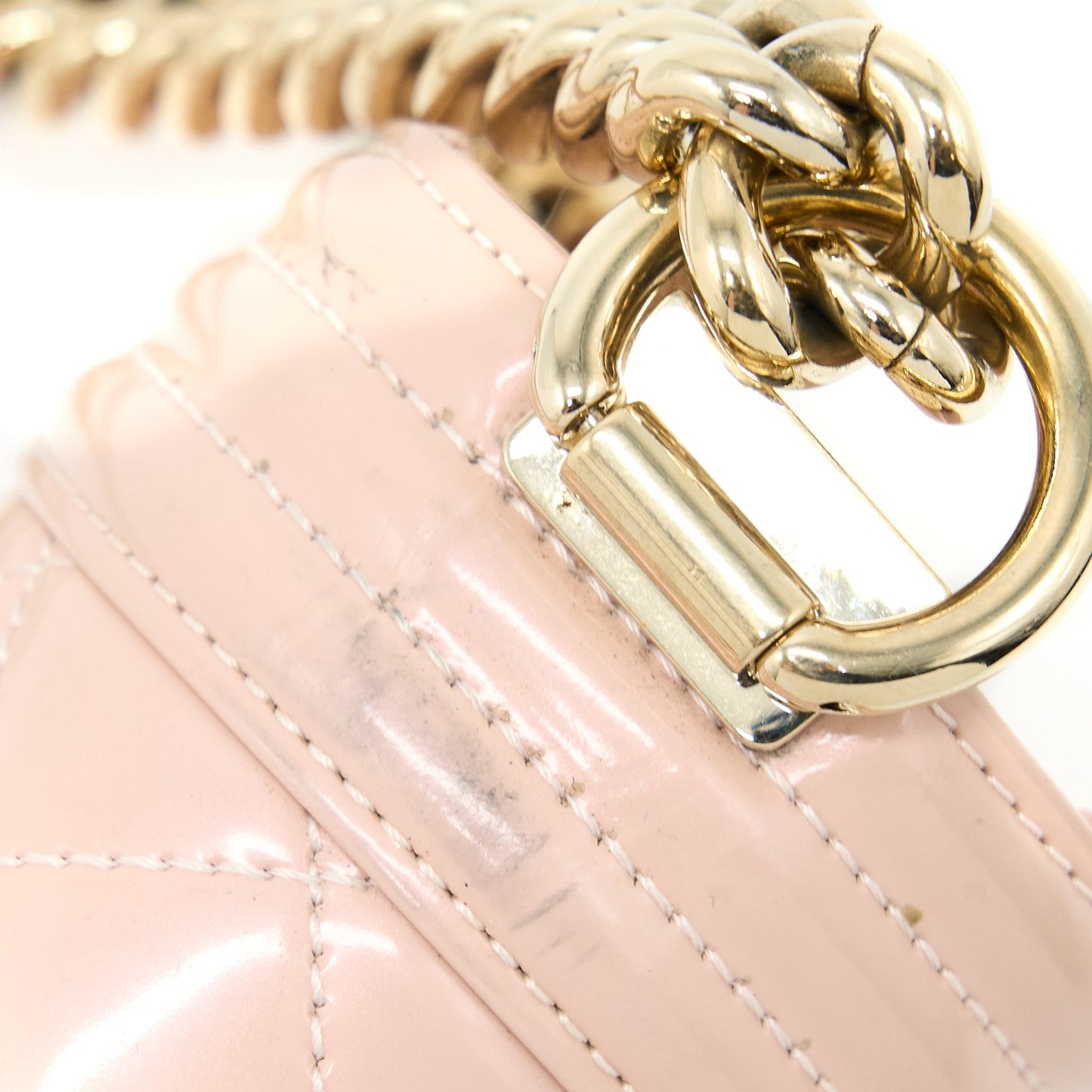 Chanel Small Boy Bag Patent Leather Light Pink LGHW