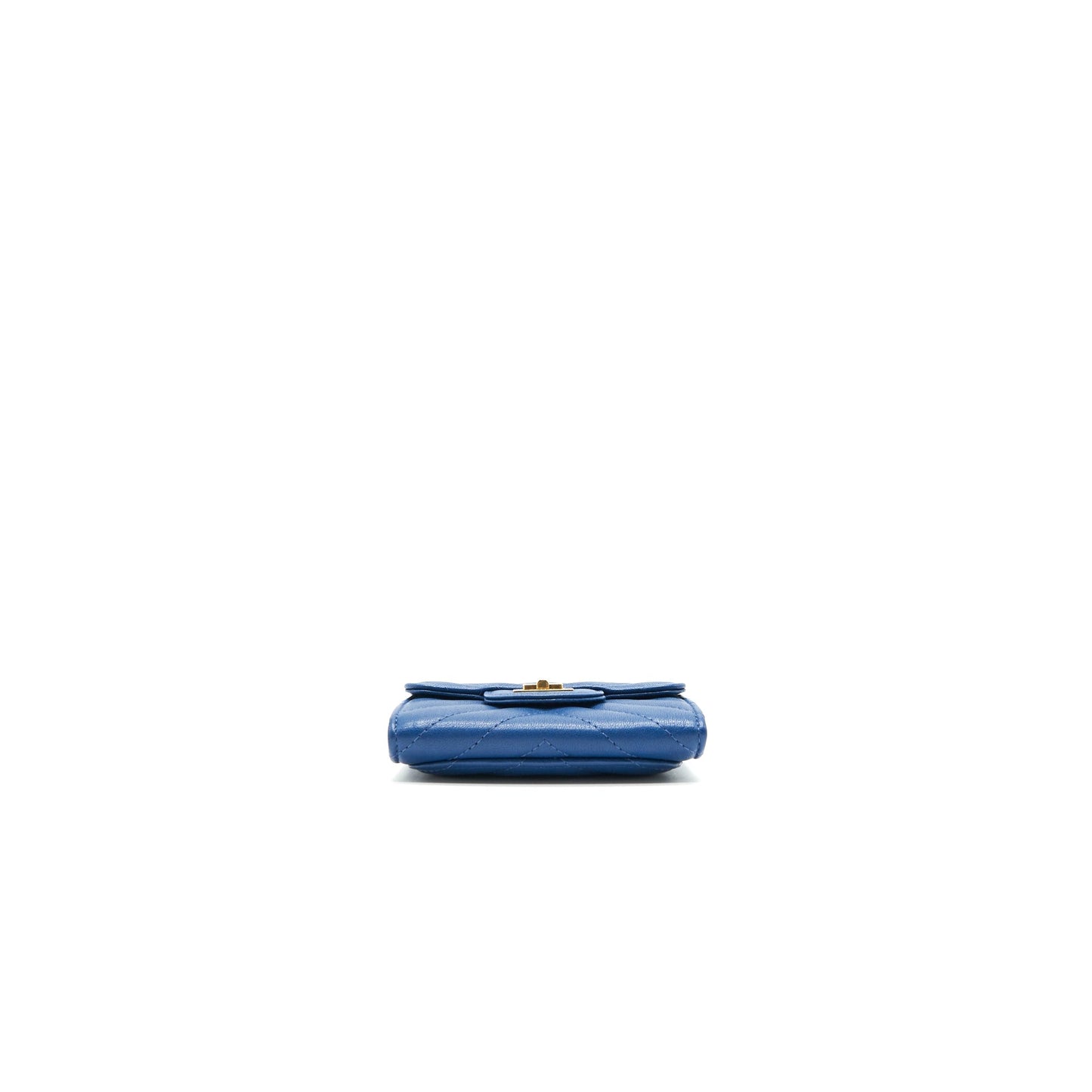 Chanel Chevron 2.55 reissue card Holder Blue GHW