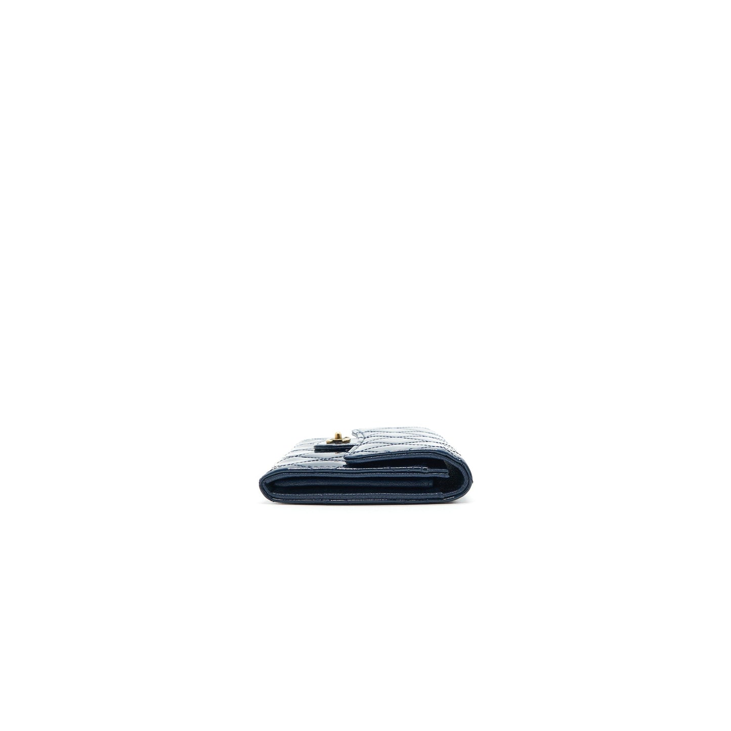 Chanel Patent Leather flap Wallet Navy
