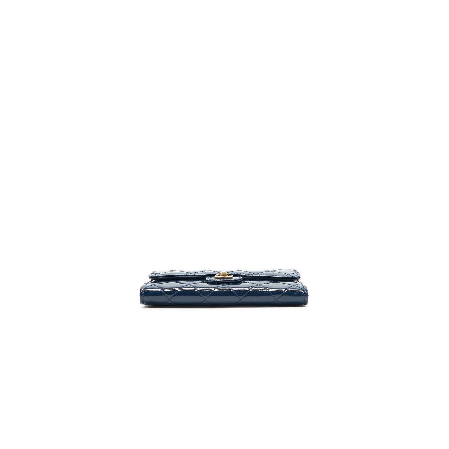 Chanel Patent Leather flap Wallet Navy