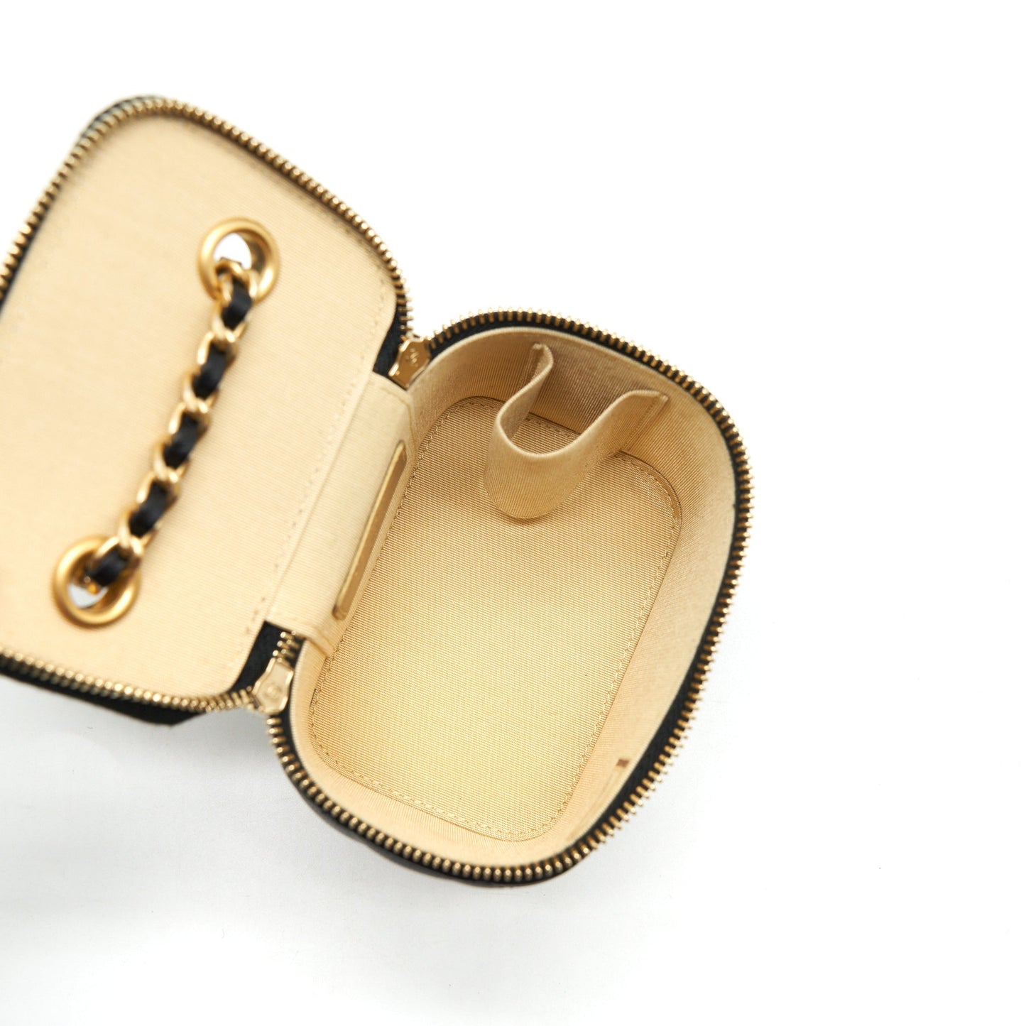 Chanel Pearl Crush Mini Vanity With Chain Lambskin Black GHW
