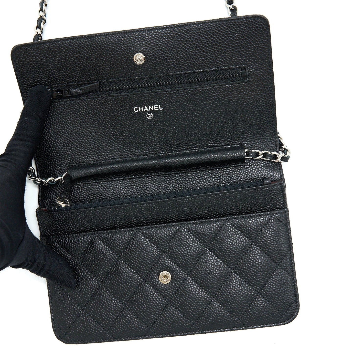 Chanel Classic Wallet On Chain Caviar Black SHW