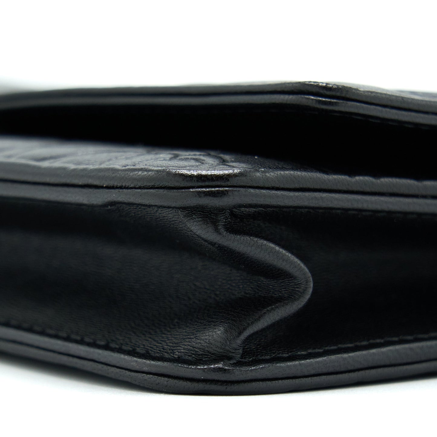Chanel Camellia Wallet On Chain Lambskin Black SHW