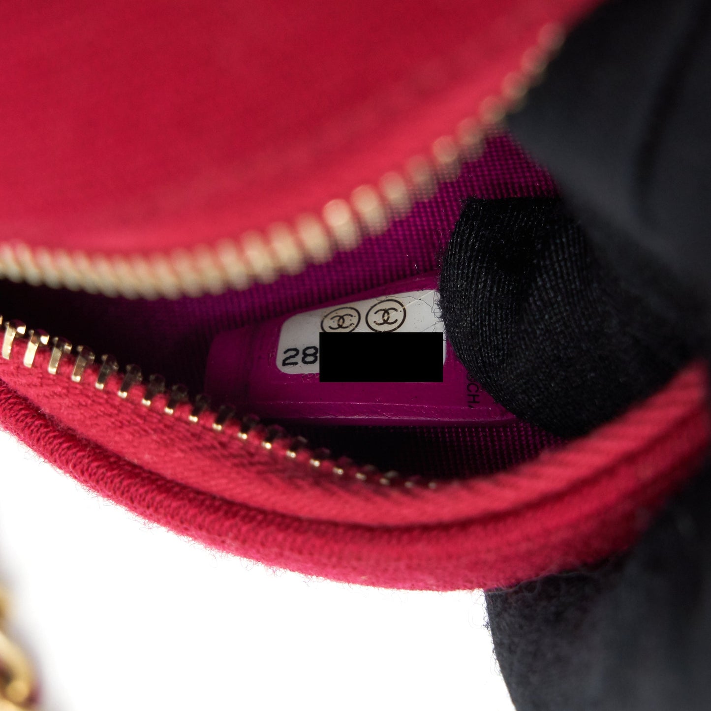 Chanel mini round Vanity with Chain Fabric Multi colour GHW