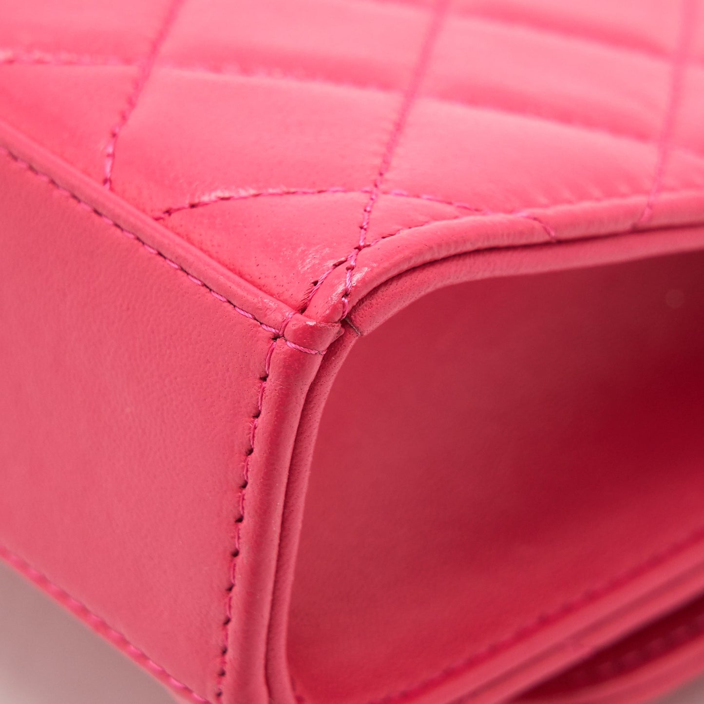 Chanel mini trendy cc chain wallet lambskin hot pink LGHW