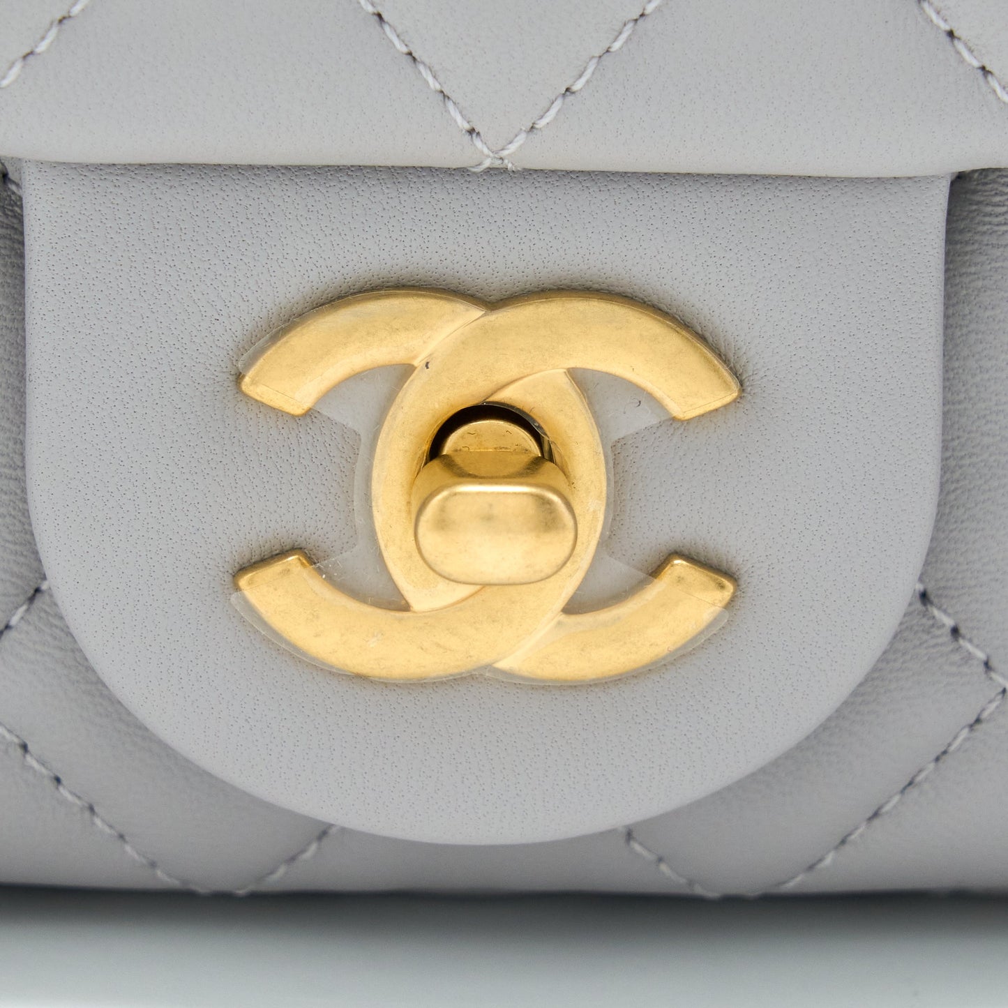 Chanel Pearl Crush Mini Rectangular Lambskin Grey Brushed GHW (Microchip)