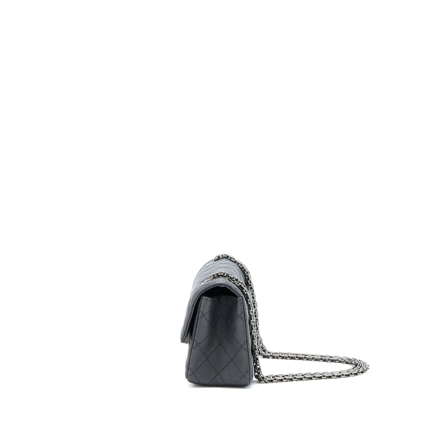 Chanel Mini 2.55 Reissue Flap Bag Goatskin Dark Grey Ruthenium Hardware
