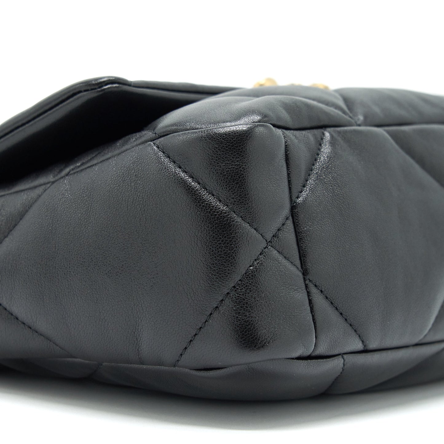 Chanel Small 19 Bag Lambskin Black With Gold And Silver Hardware