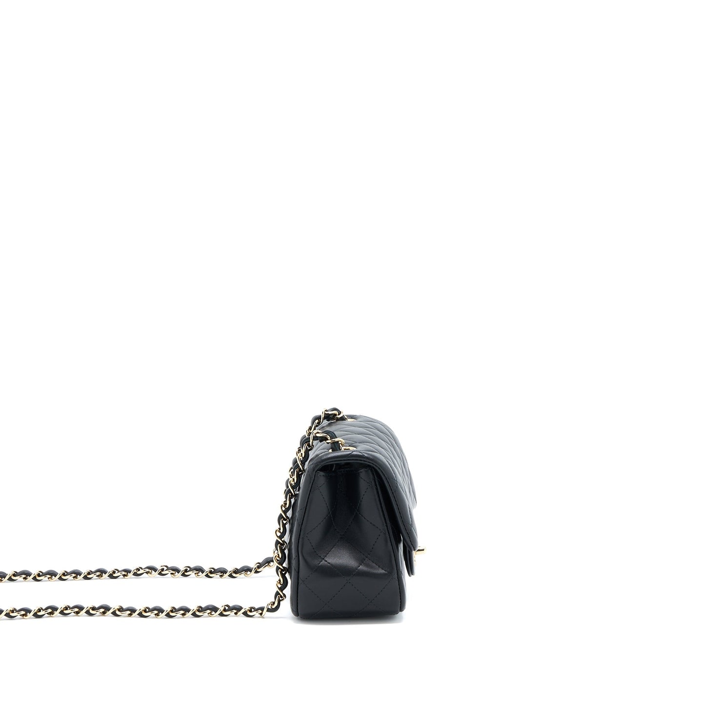 Chanel Classic Mini Square Flap Bag Lambskin Black GHW
