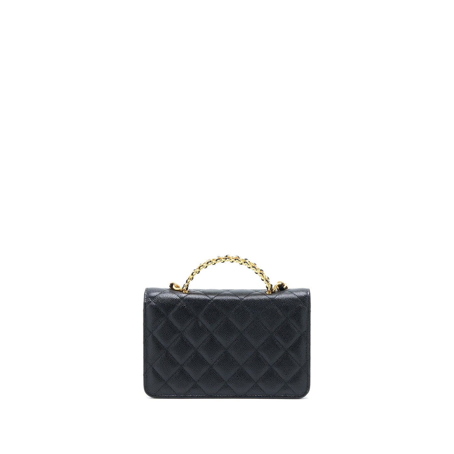 Chanel Letter Top Handle Wallet On Chain Caviar Black GHW