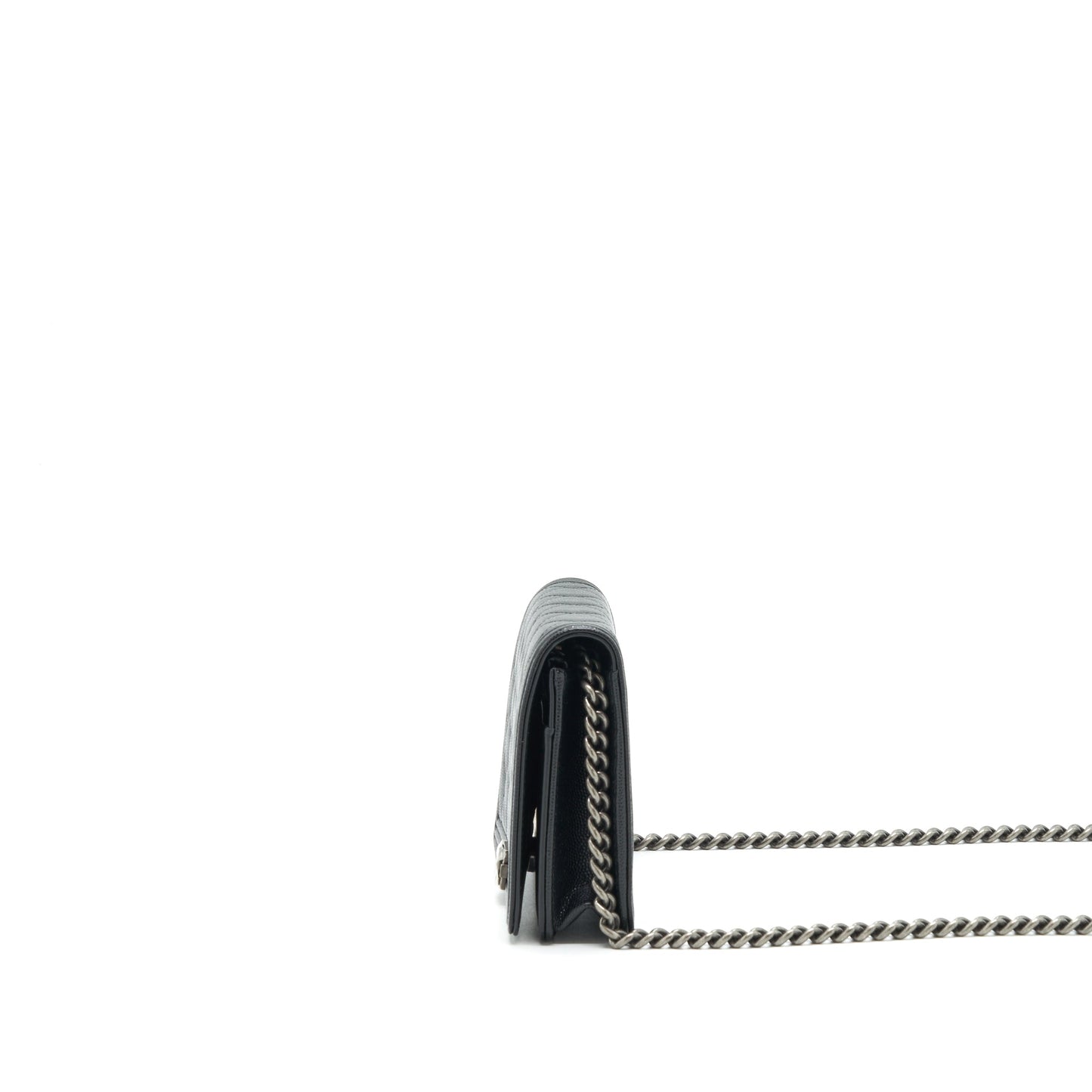 Chanel Boy Wallet On Chain Caviar Black Ruthenium Sliver Hardware (Microchip