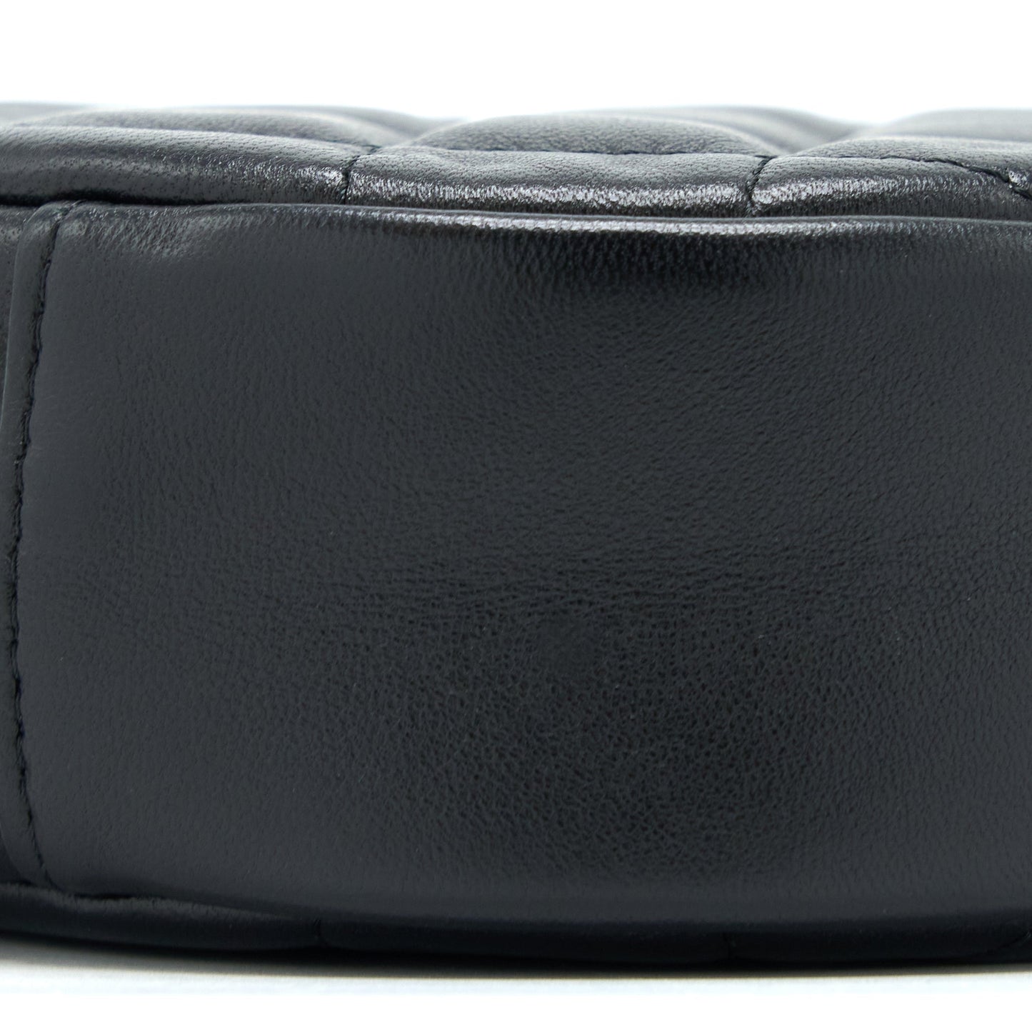 Chanel Round Clutch With Chain Lambskin Black SHW