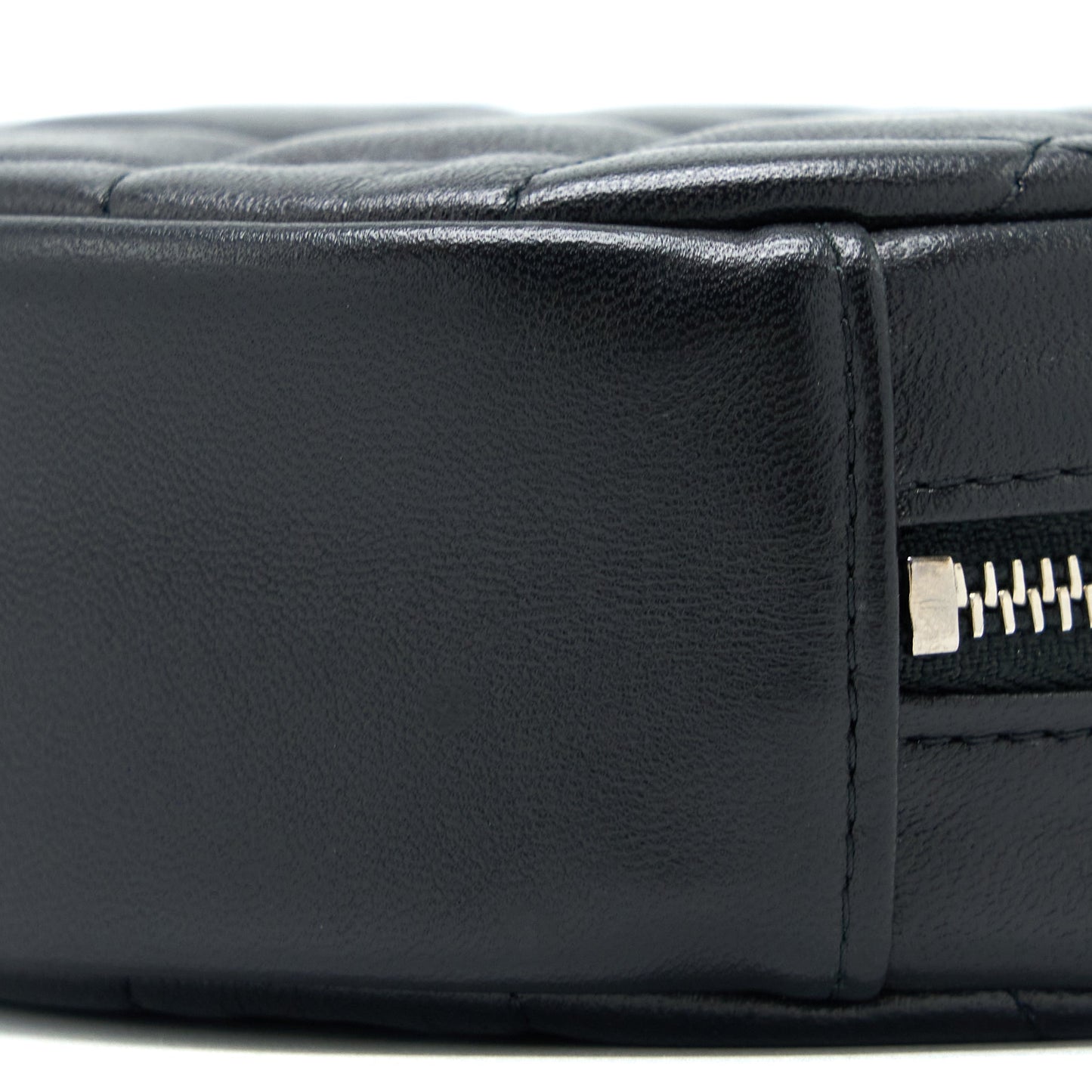 Chanel Round Clutch With Chain Lambskin Black SHW