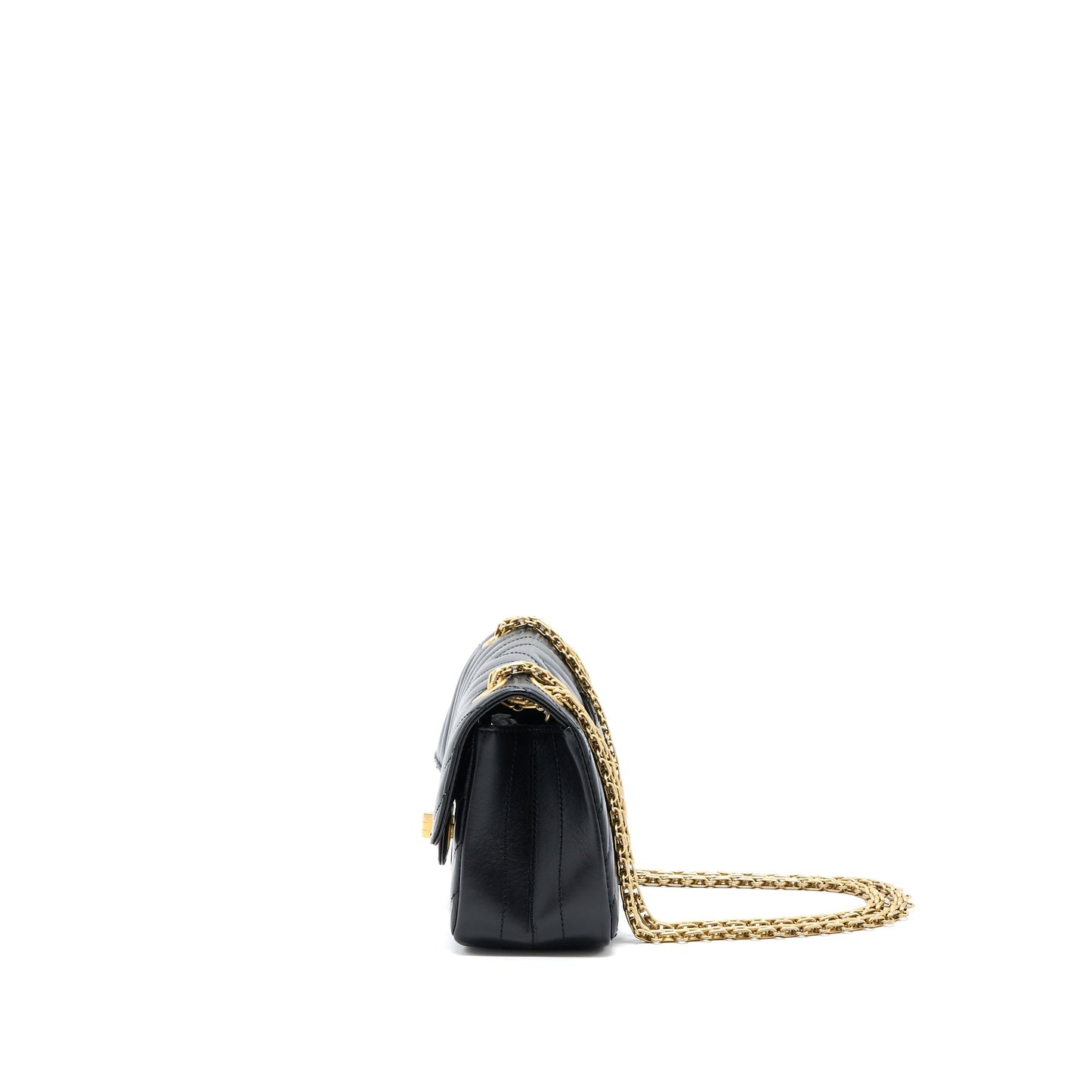 Chanel 2.55 Reissue Mini Chevron Flap Bag Aged Calfskin Black GHW