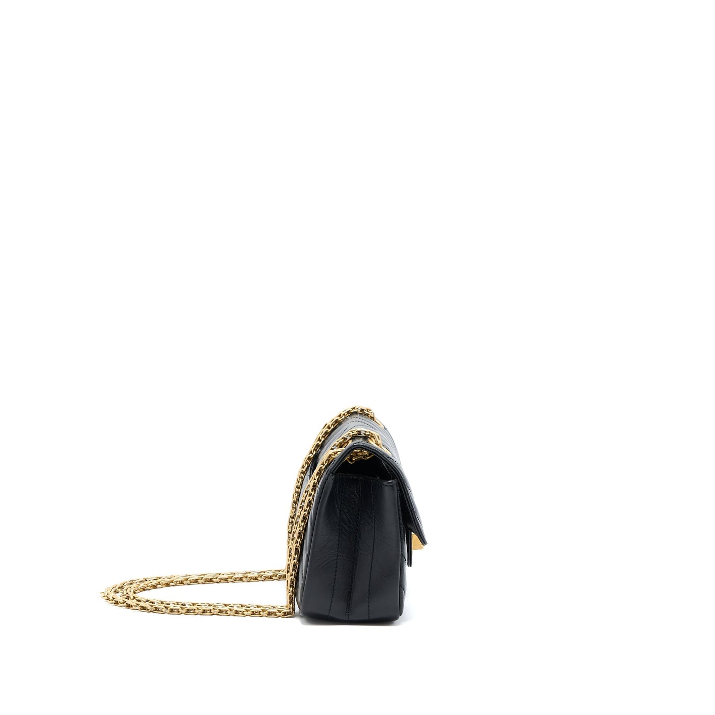 Chanel 2.55 Reissue Mini Chevron Flap Bag Aged Calfskin Black GHW
