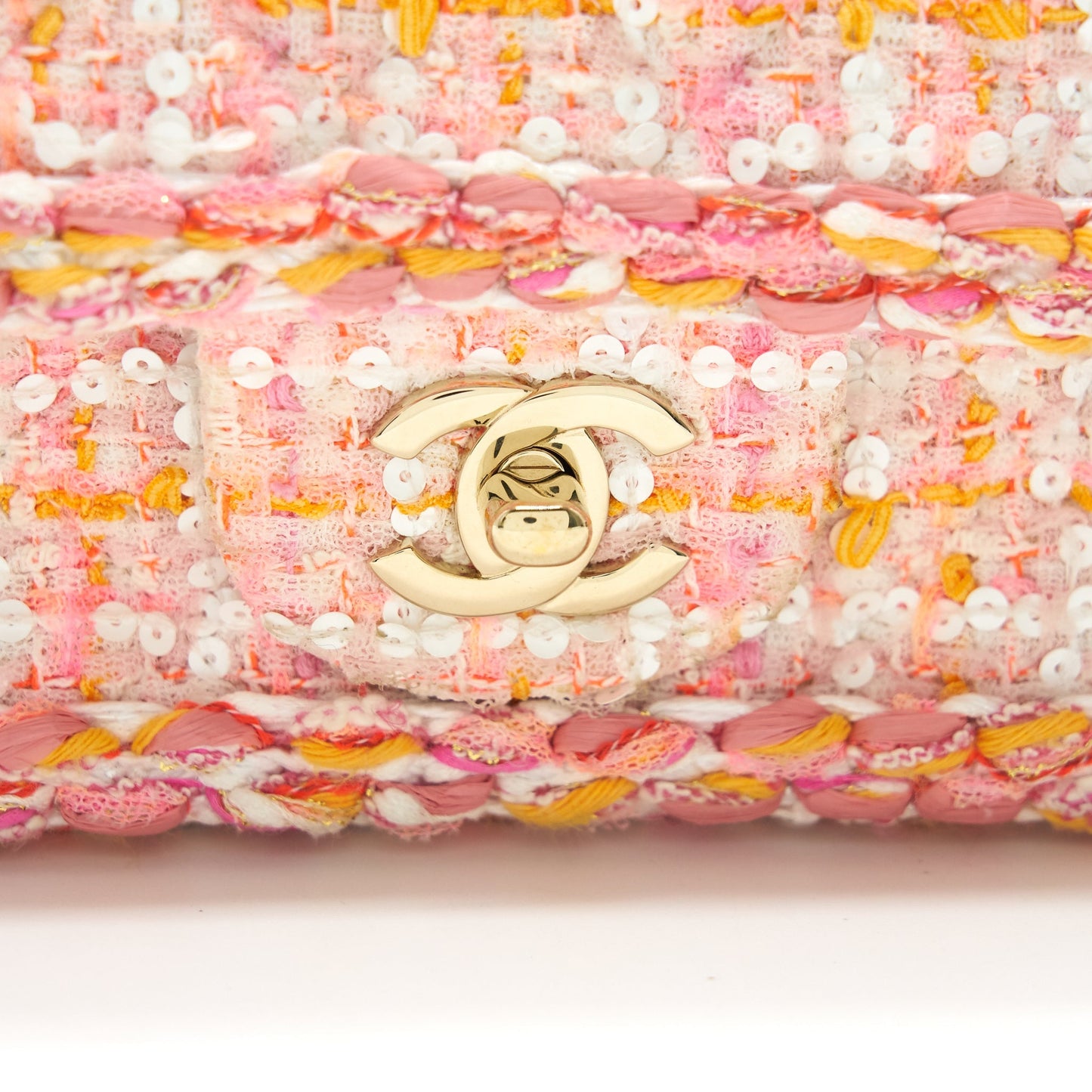 Chanel Tweeds and Fabric Mini Flap Bag Pink