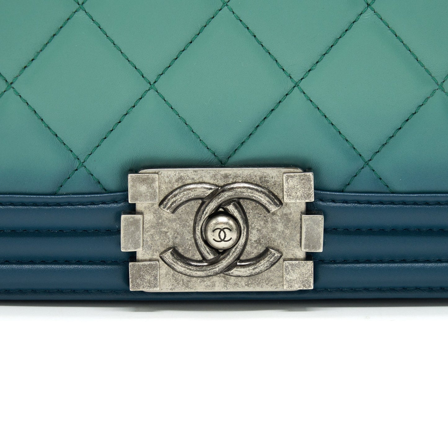 CHANEl Medium Leboy Bag Green Ruthenium Hardware