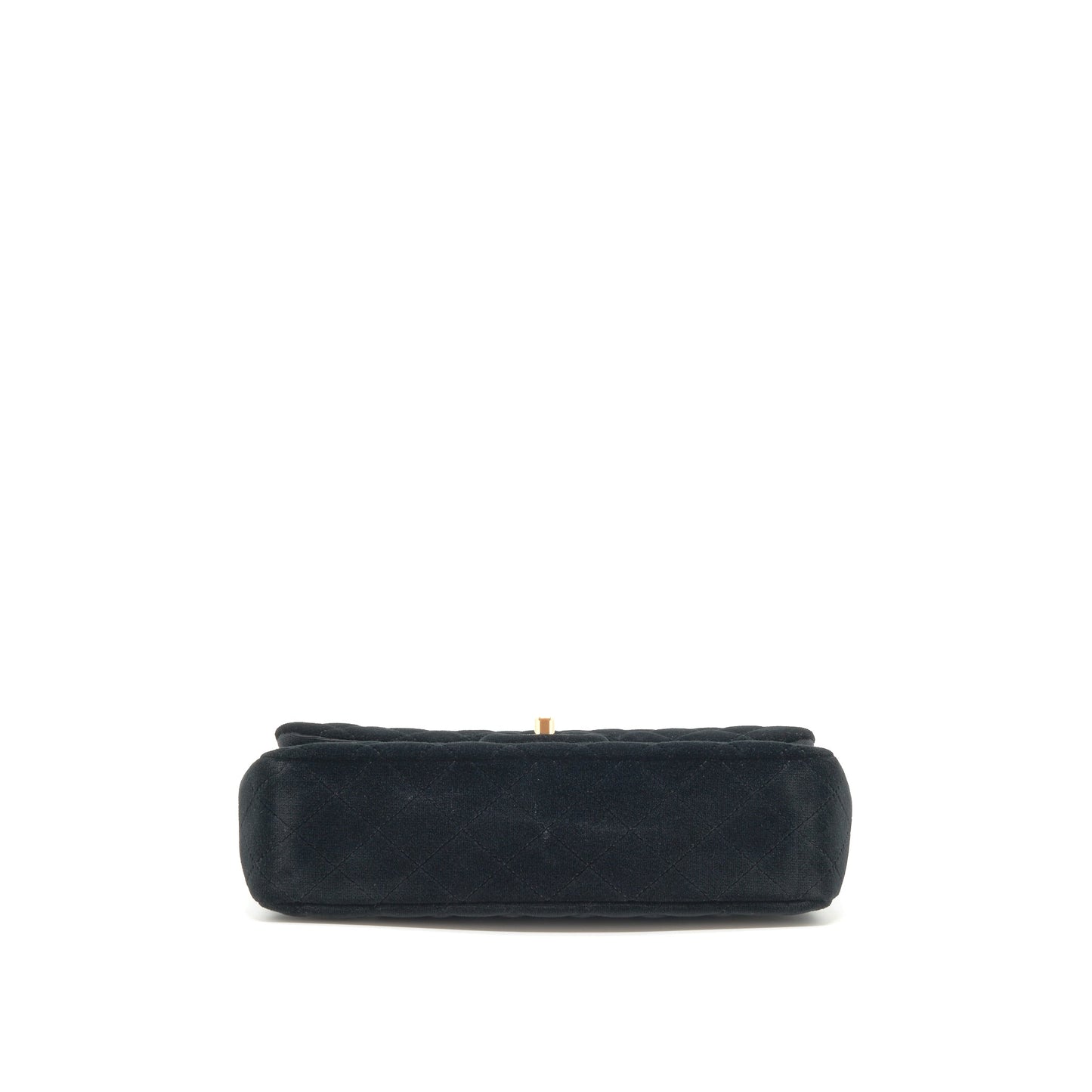 Chanel Velvet Medium Classic Double Flap Bag Velvet Black LGHW