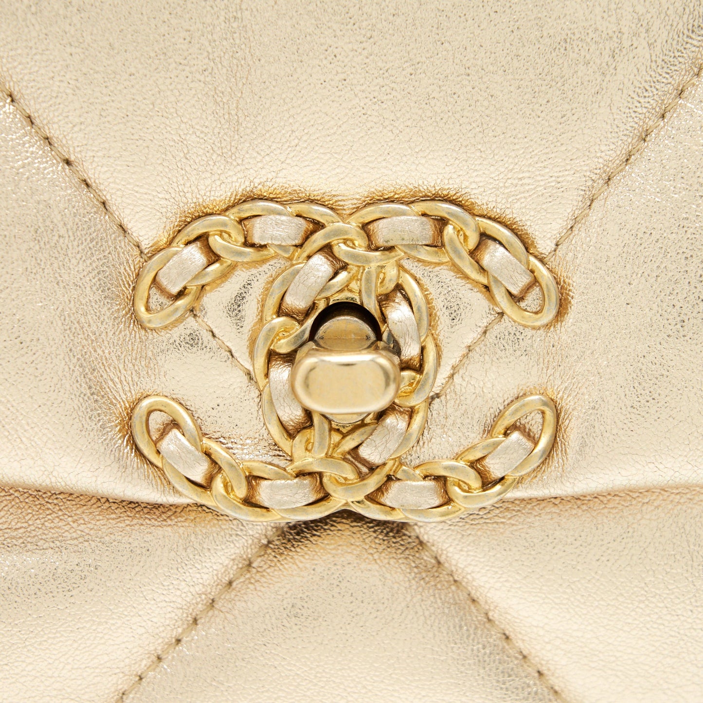 Chanel Small 19 Bag Gold color with Gold/ silver hardware