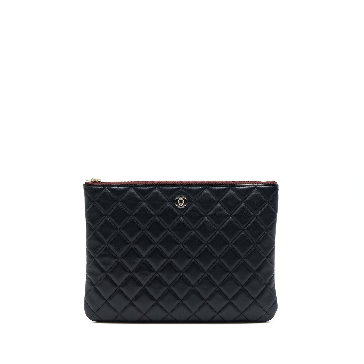 Chanel O Case Pouch Lambskin Black LGHW