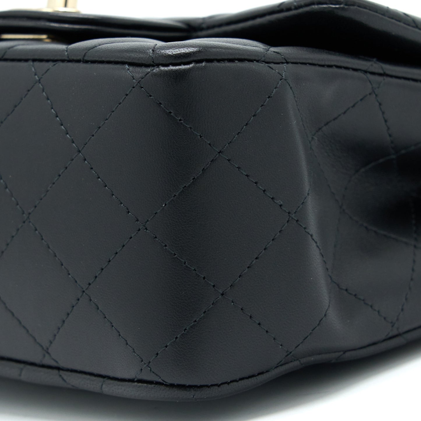 Chanel Classic Mini Square Flap Bag Lambskin Black GHW