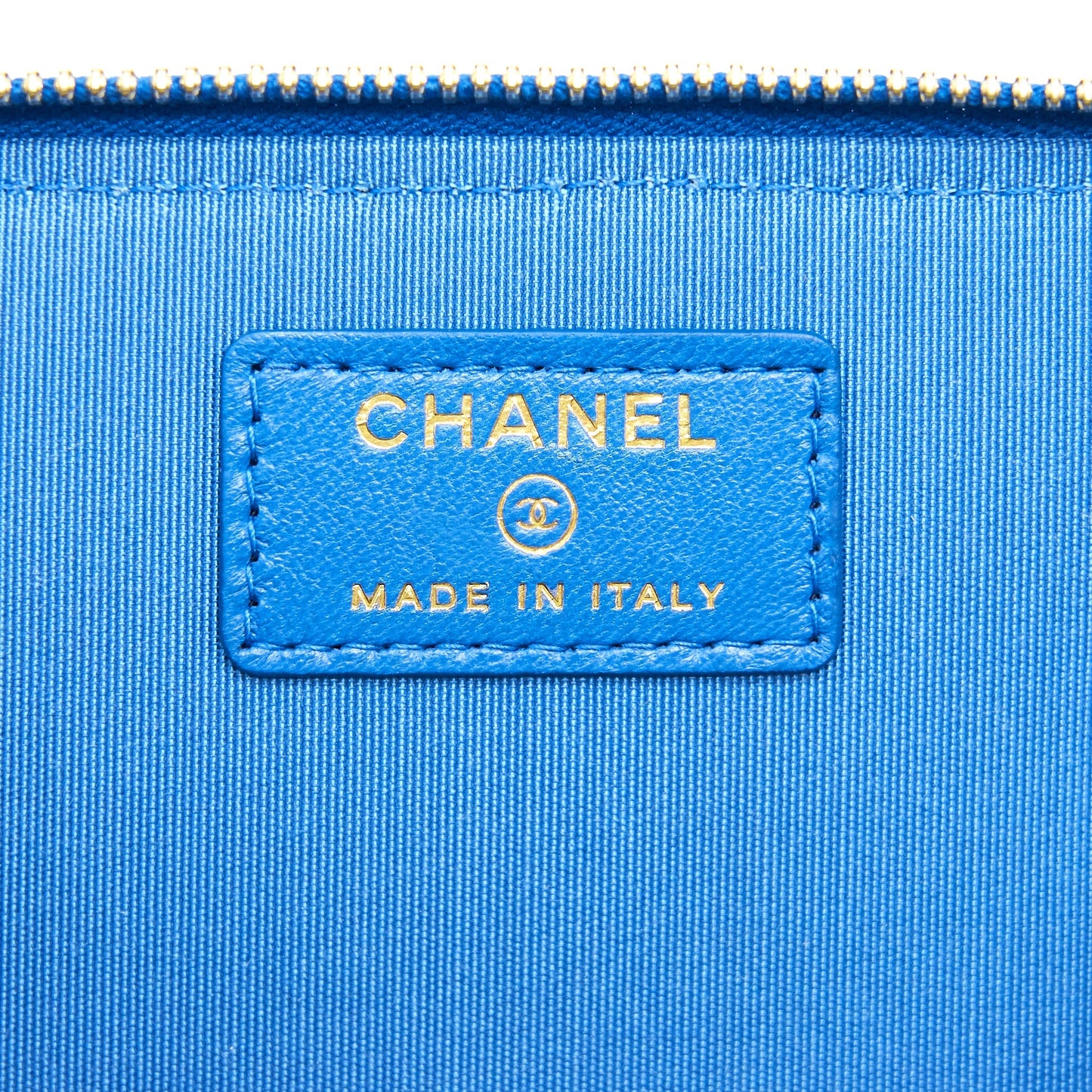 Chanel Vanity with Chain Blue & Beige