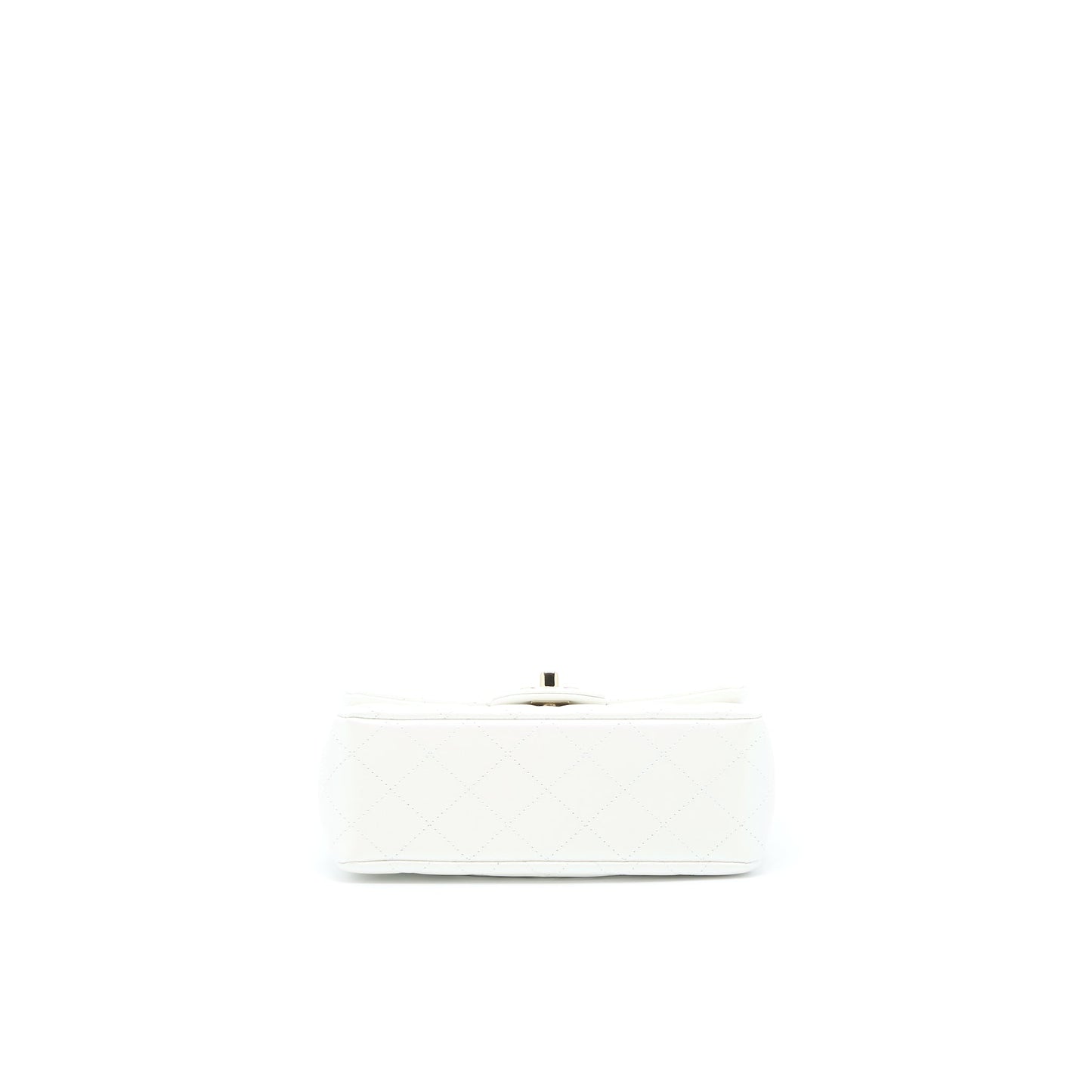 Chanel Classic Mini Rectangular Flap Bag Calfskin Iridescent White LGHW