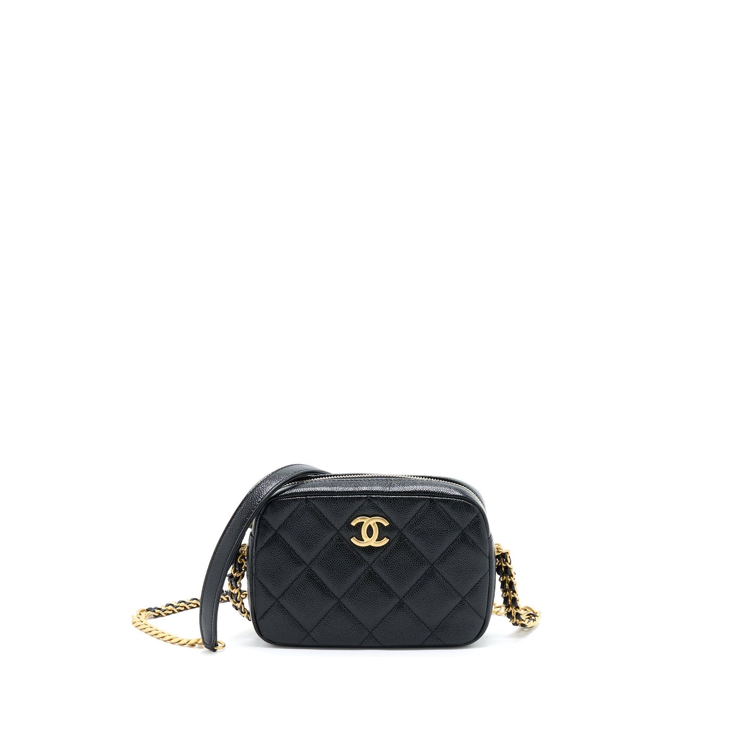 Chanel 22P Camera Crossbody Bag Caviar Black GHW(Microchip)