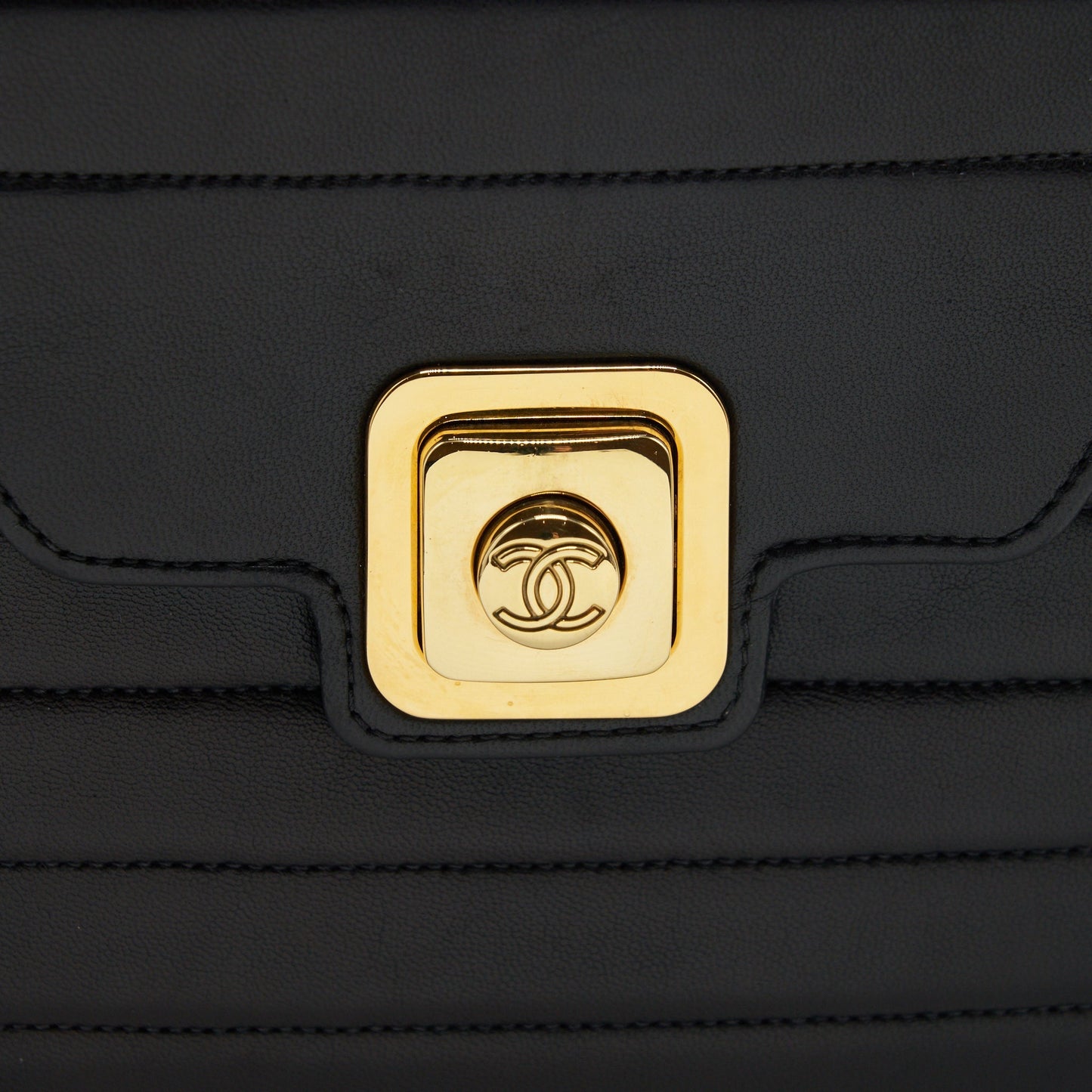 Chanel Vintage Kelly Flap Bag With Long Strap Black 24k GHW