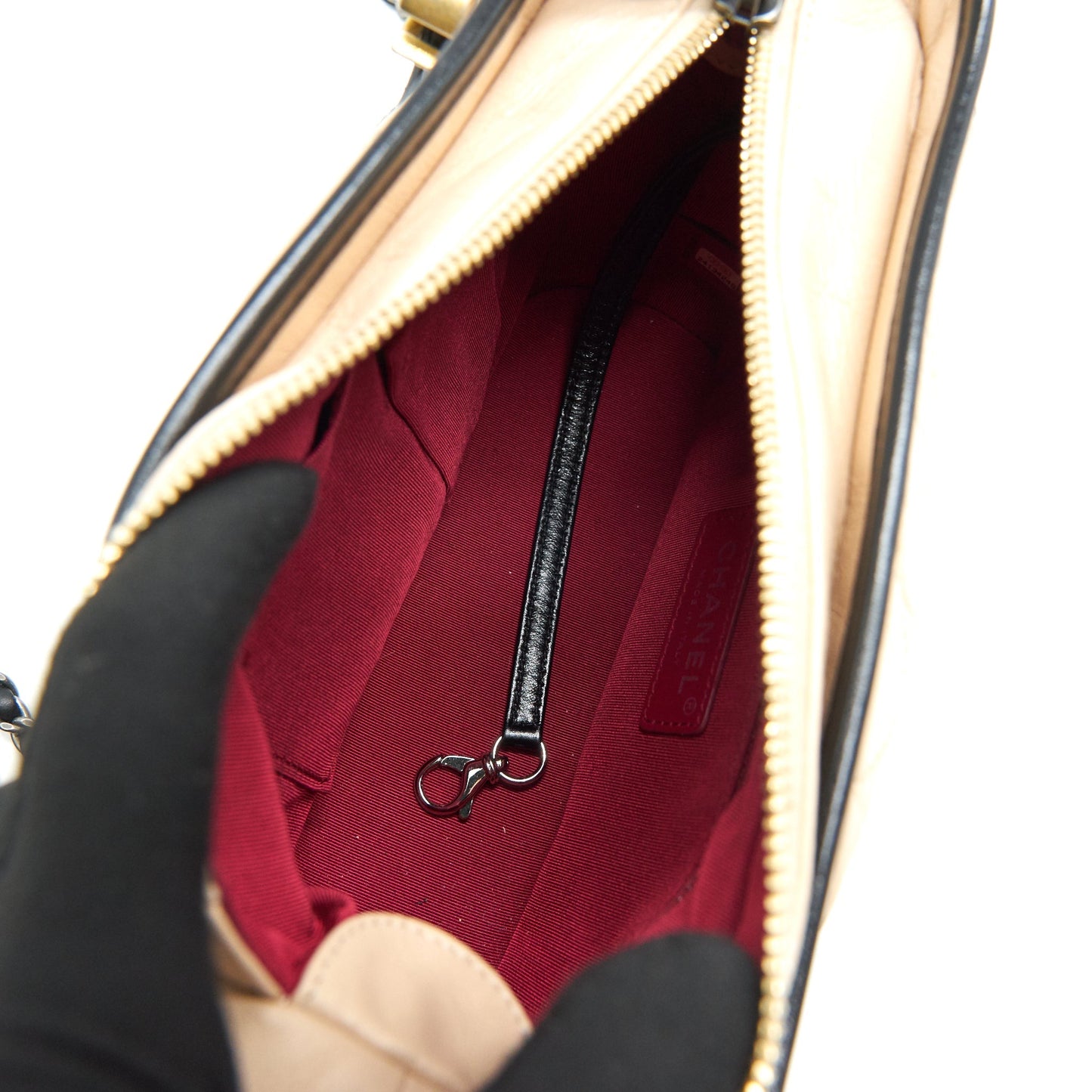 Chanel Small Gabrielle Hobo Bag Beige/Black