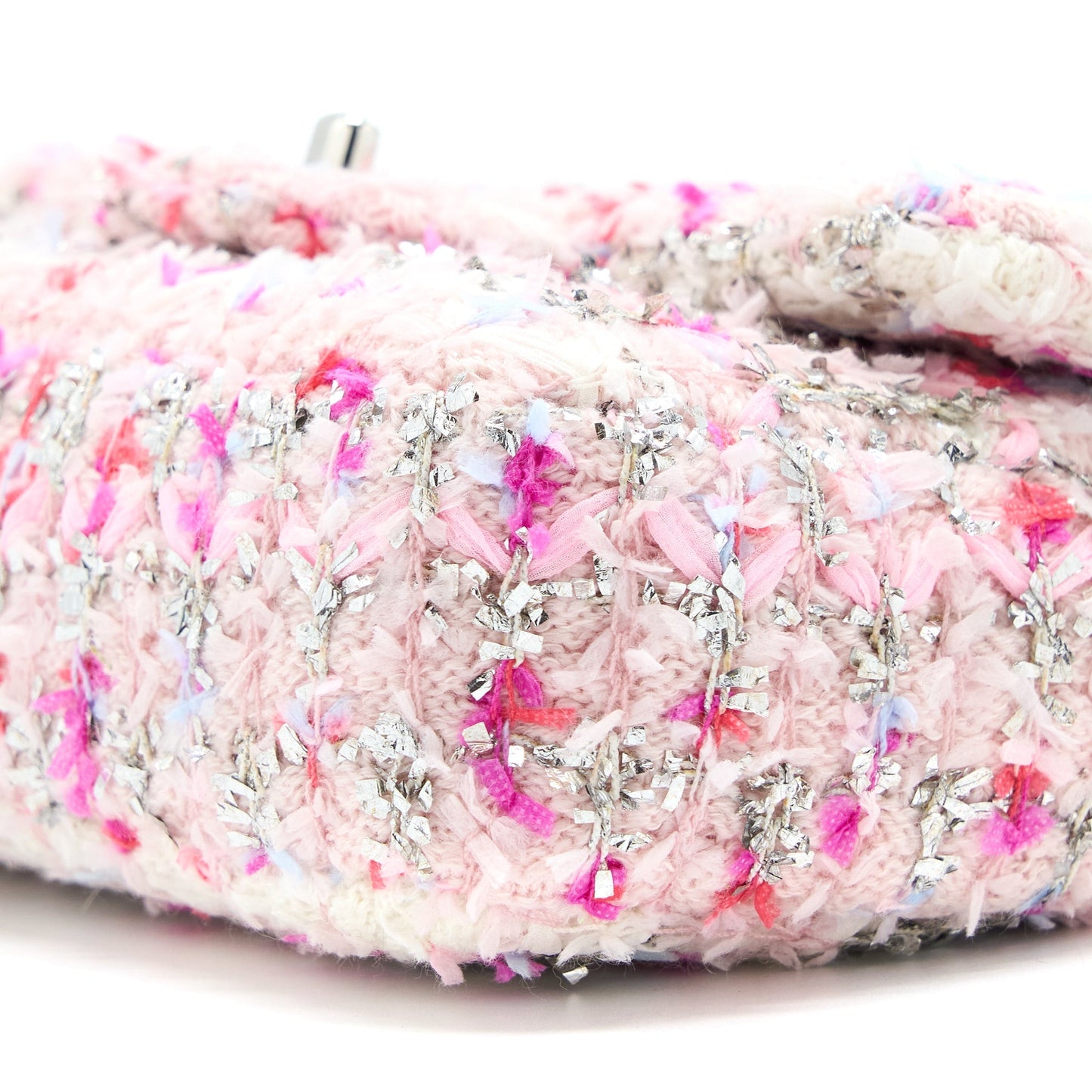 Chanel Seasonal Mini Rectangular Flap Bag Tweed Pink/Multicolour SHW