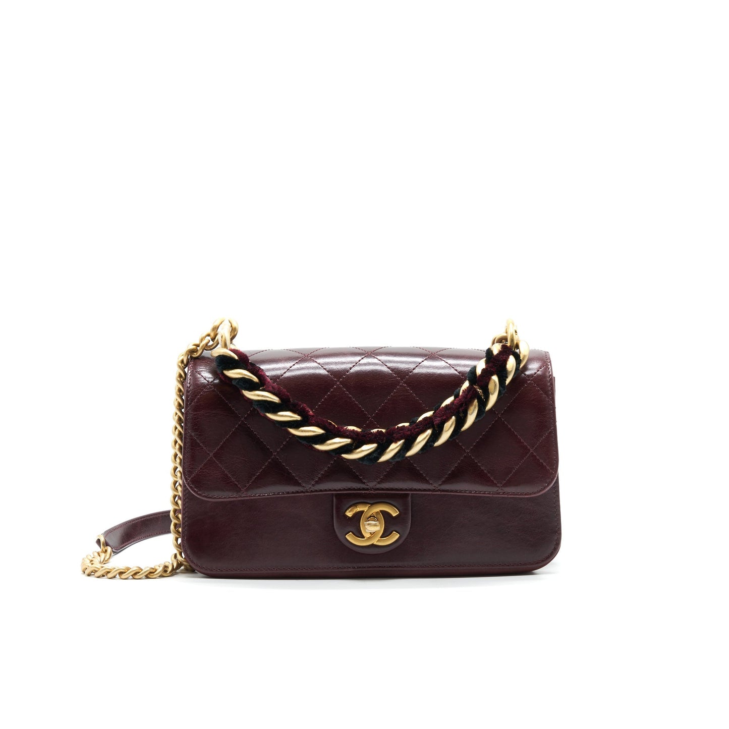 Chanel Seasonal Flap Bag Calfskin / Suede Leather Burgundy GHW