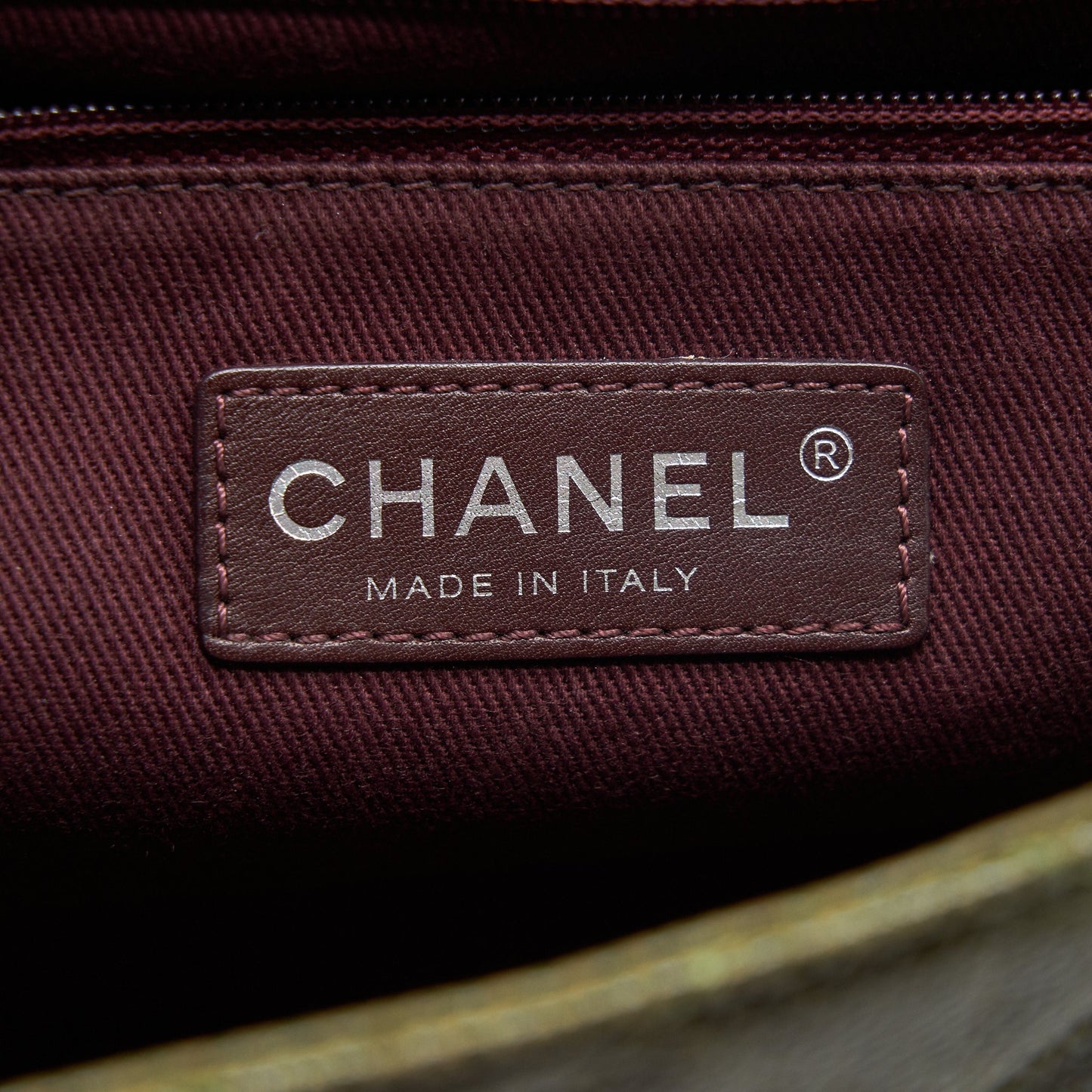 Chanel Quilted Grained Calfskin Flap Bag Olive green ruthenium hardware