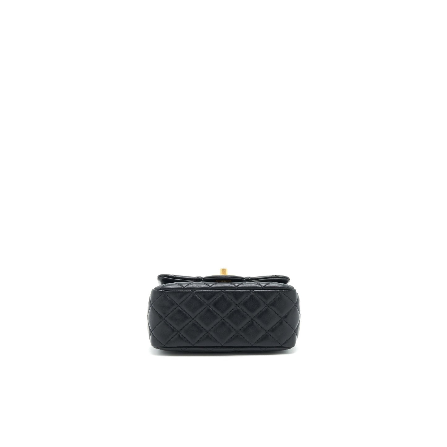 Chanel 21B Pearl Crush Mini Square Flap Bag Black GHW