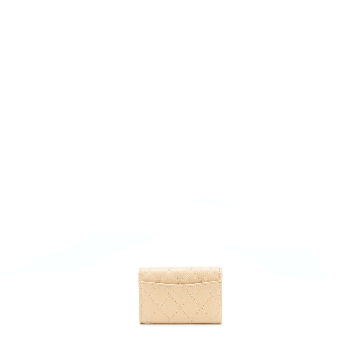 Chanel Classic Mini Flap Cardholder Caviar Beige GHW