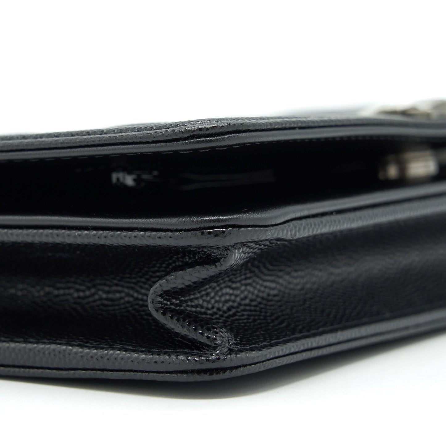 Chanel Boy Wallet On Chain Caviar Black Ruthenium Sliver Hardware (Microchip