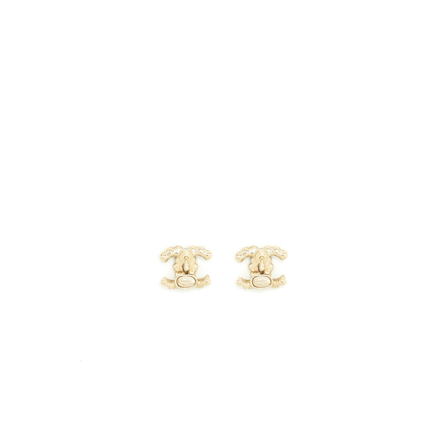 Chanel Mini CC Logo Earrings With Crystals LGHW
