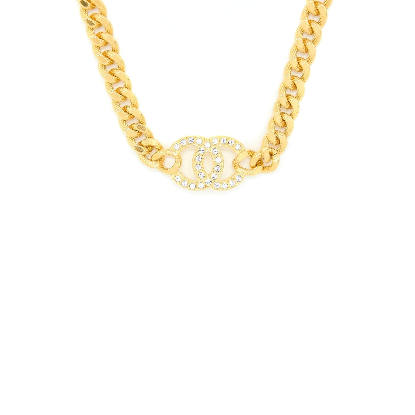 Chanel CC Logo Choker With Crystal Gold Tone