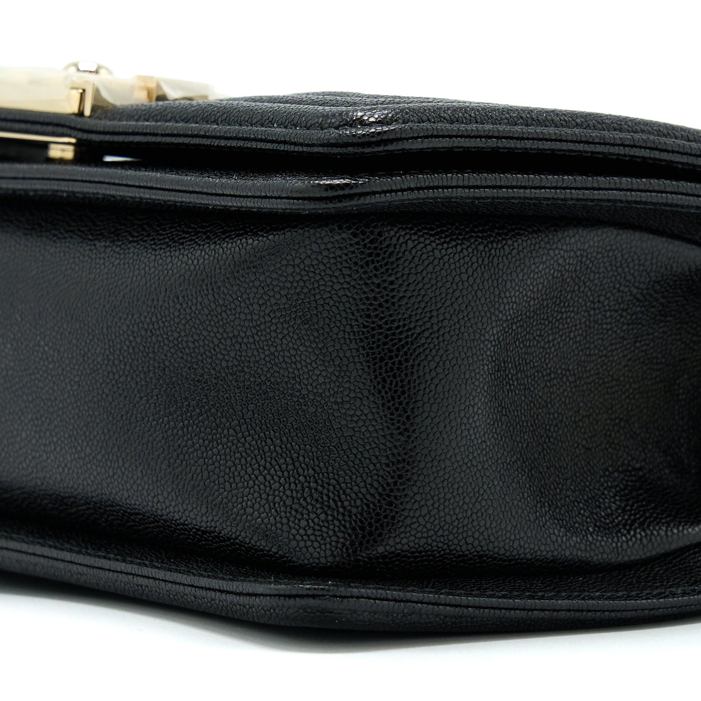Chanel Small Boy Bag Chevron Caviar Black LGHW
